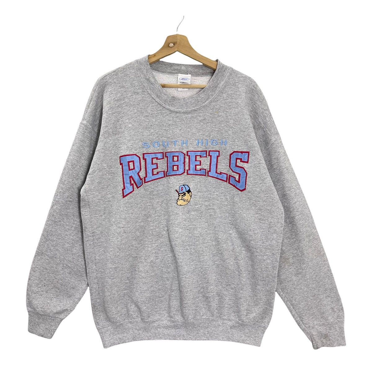 Vintage 90s South High Rebels Crewneck Sweatshirt Size L
