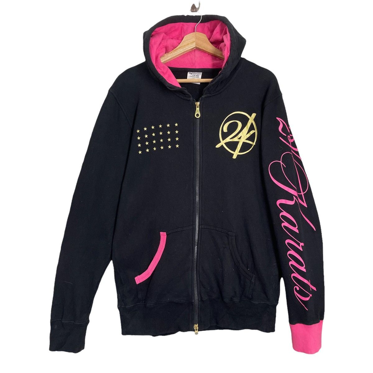 Japanese Brand 24karats Big Logo Zipper Hoodies Size M Size US M / EU 48-50 / 2 - 5 Thumbnail