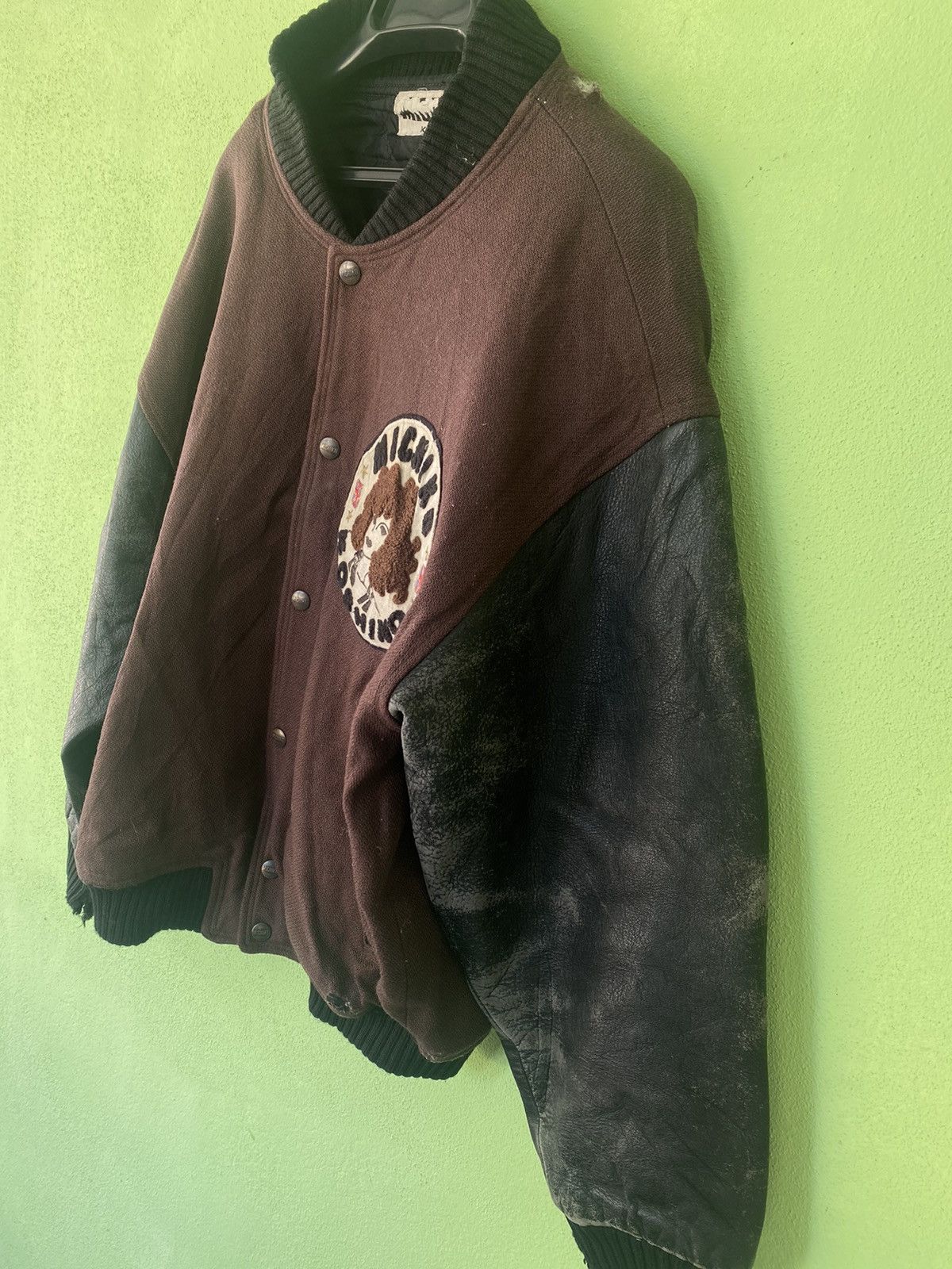 Beauty Beast VINTAGE MICHIKO KOSHINO LONDON LEATHER VARSITY JACKET Size US L / EU 52-54 / 3 - 4 Thumbnail
