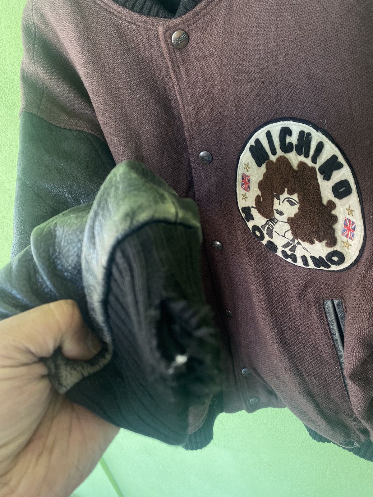 Beauty Beast VINTAGE MICHIKO KOSHINO LONDON LEATHER VARSITY JACKET Size US L / EU 52-54 / 3 - 10 Thumbnail