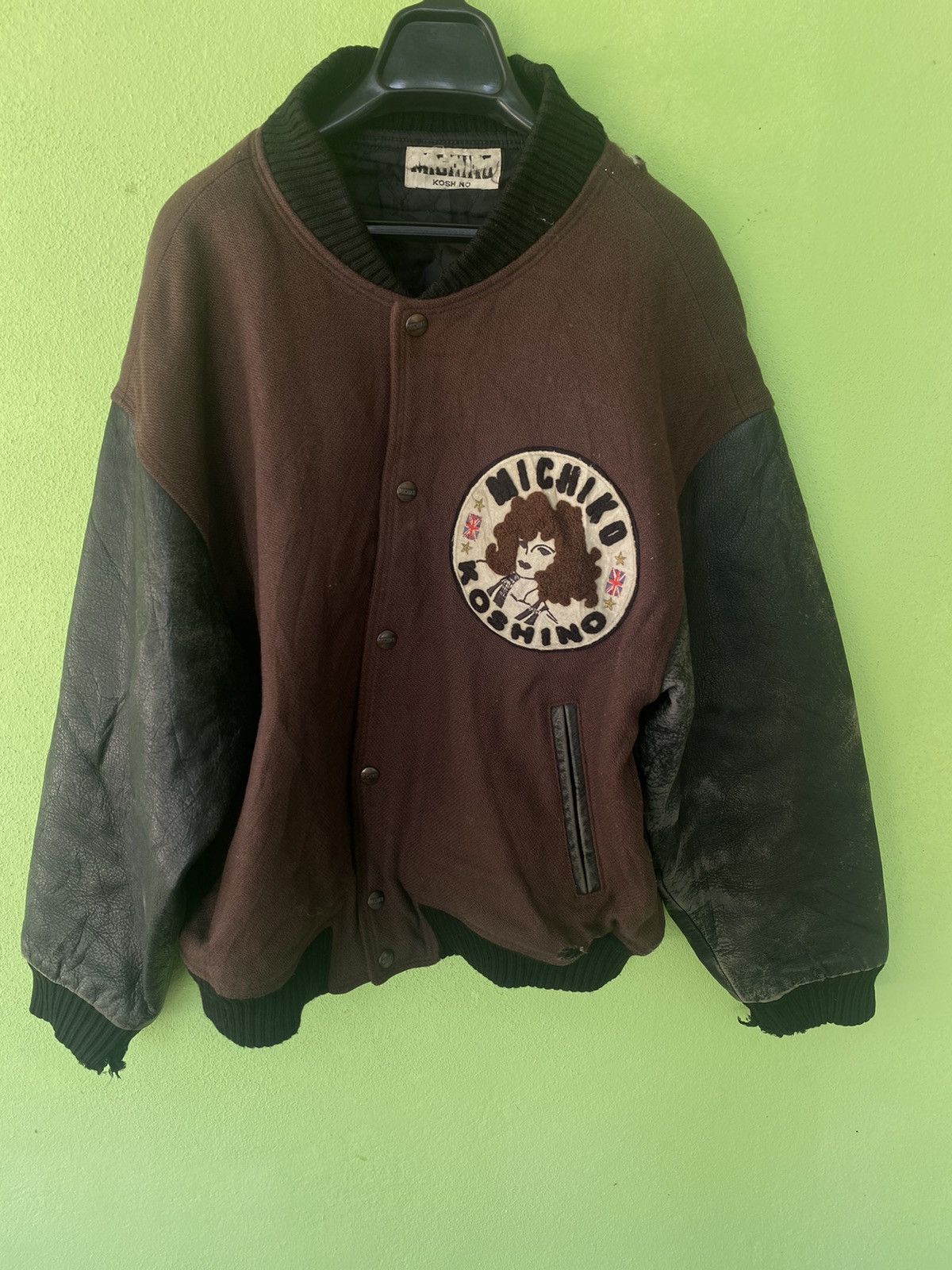 Beauty Beast VINTAGE MICHIKO KOSHINO LONDON LEATHER VARSITY JACKET Size US L / EU 52-54 / 3 - 1 Thumbnail