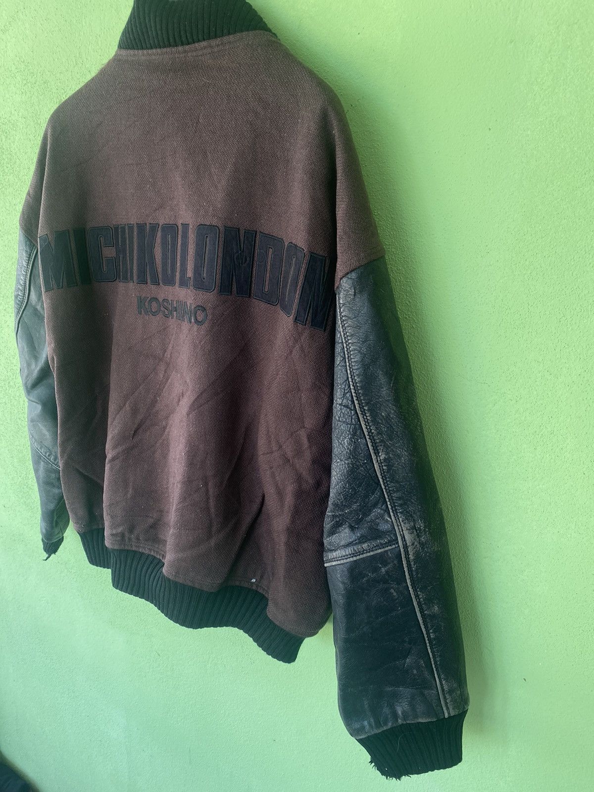 Beauty Beast VINTAGE MICHIKO KOSHINO LONDON LEATHER VARSITY JACKET Size US L / EU 52-54 / 3 - 14 Thumbnail