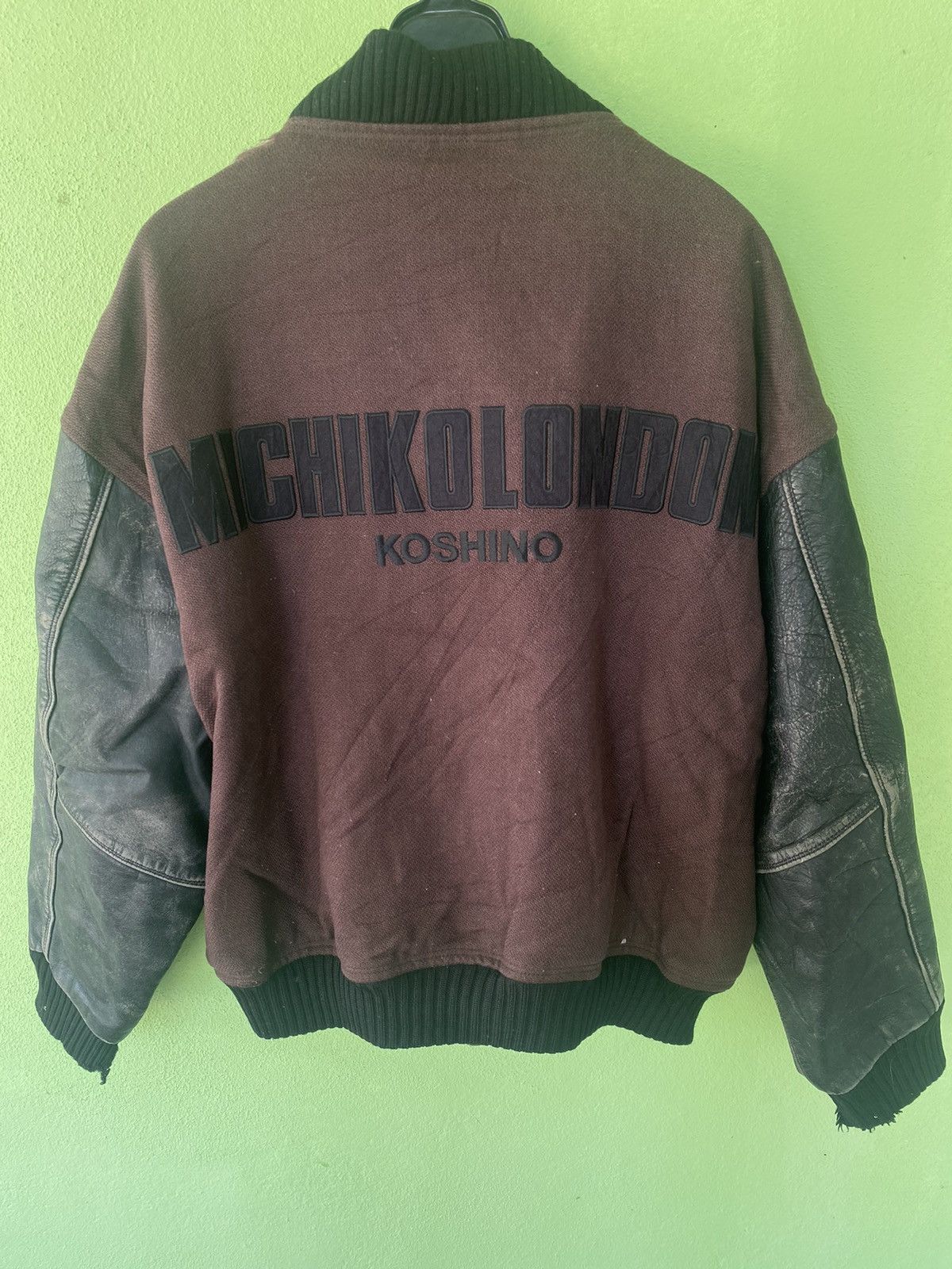 Beauty Beast VINTAGE MICHIKO KOSHINO LONDON LEATHER VARSITY JACKET Size US L / EU 52-54 / 3 - 12 Thumbnail