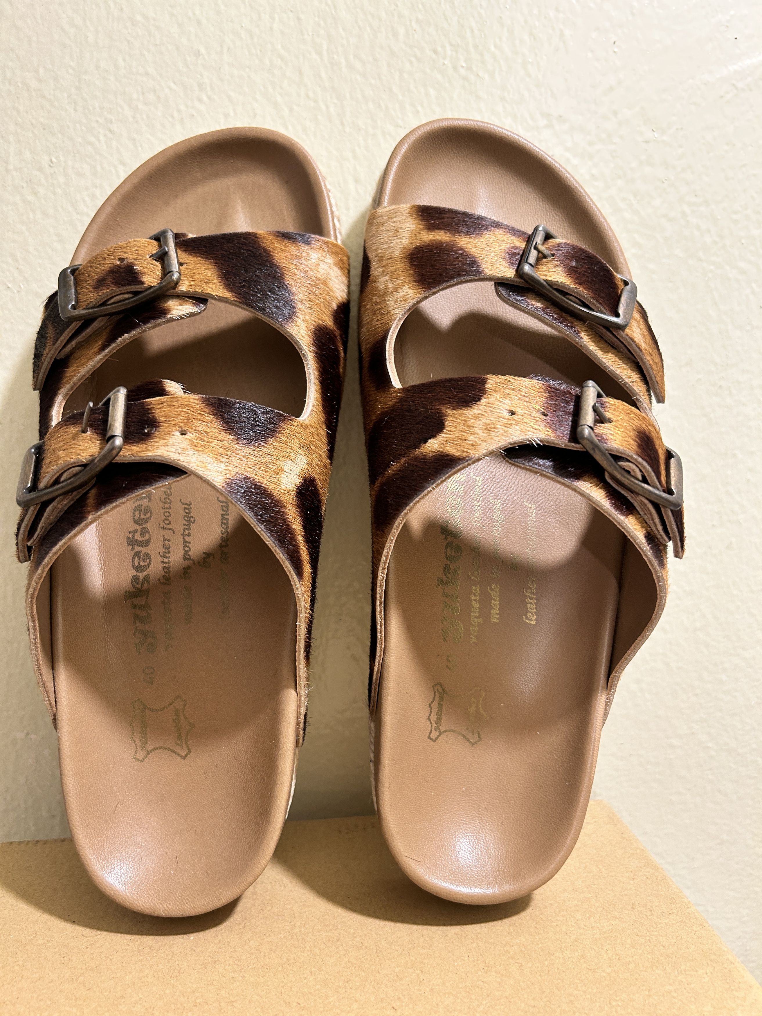Yuketen YUKETEN Sal 2 Leopard-Print Calf-Hair Sandals Size US 7 / EU 40 - 5 Thumbnail