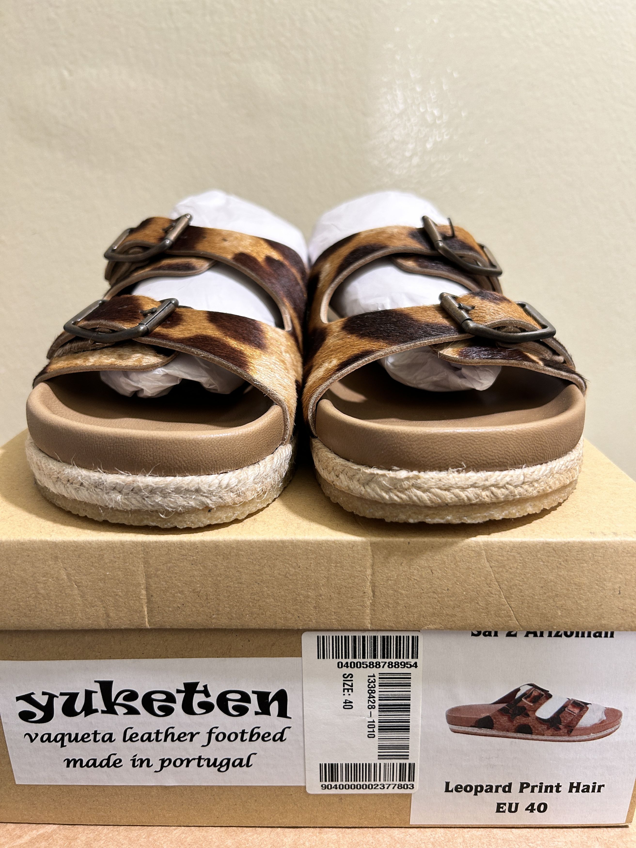 Yuketen YUKETEN Sal 2 Leopard-Print Calf-Hair Sandals Size US 7 / EU 40 - 3 Thumbnail