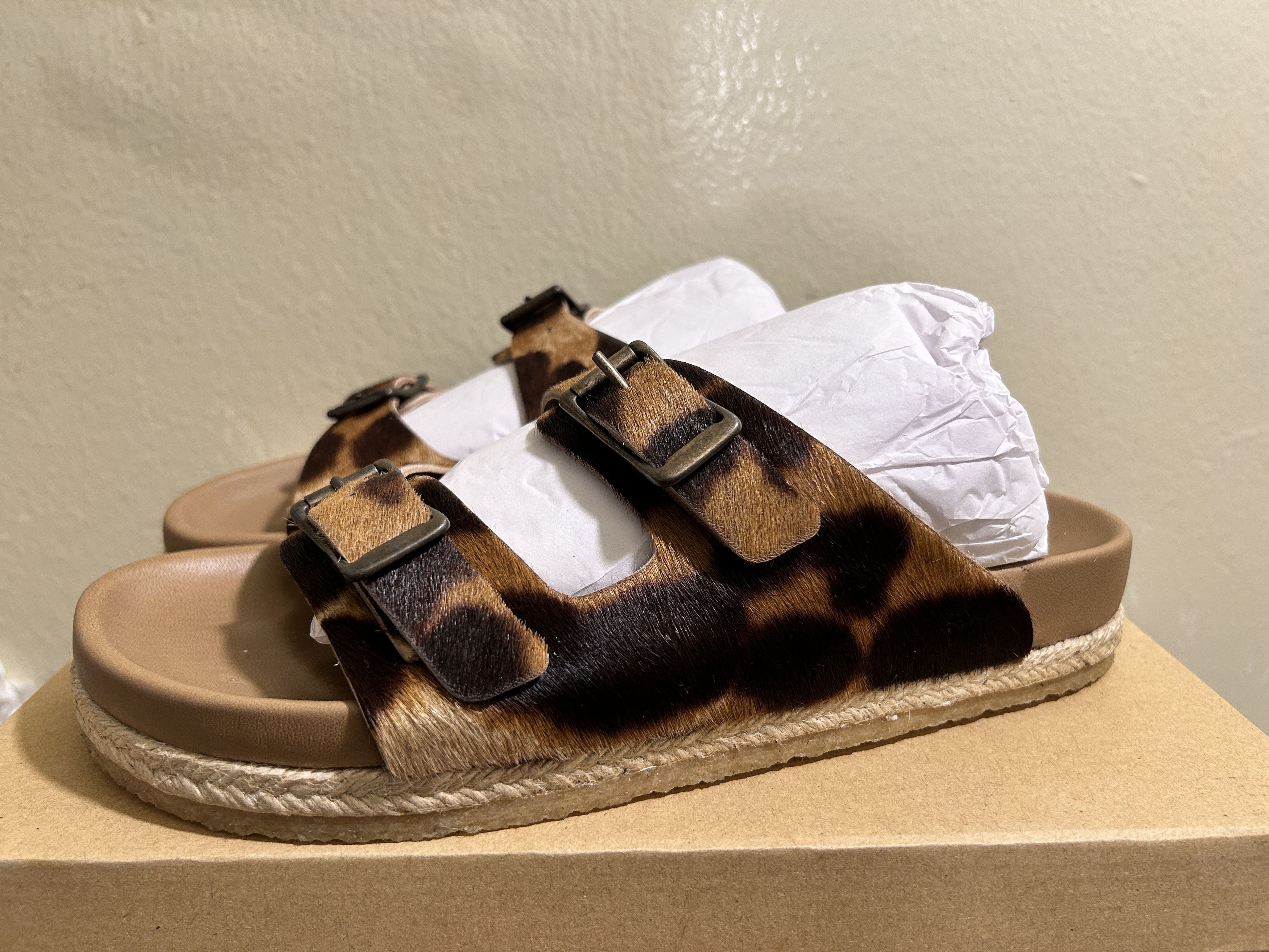 Yuketen YUKETEN Sal 2 Leopard-Print Calf-Hair Sandals Size US 7 / EU 40 - 2 Thumbnail