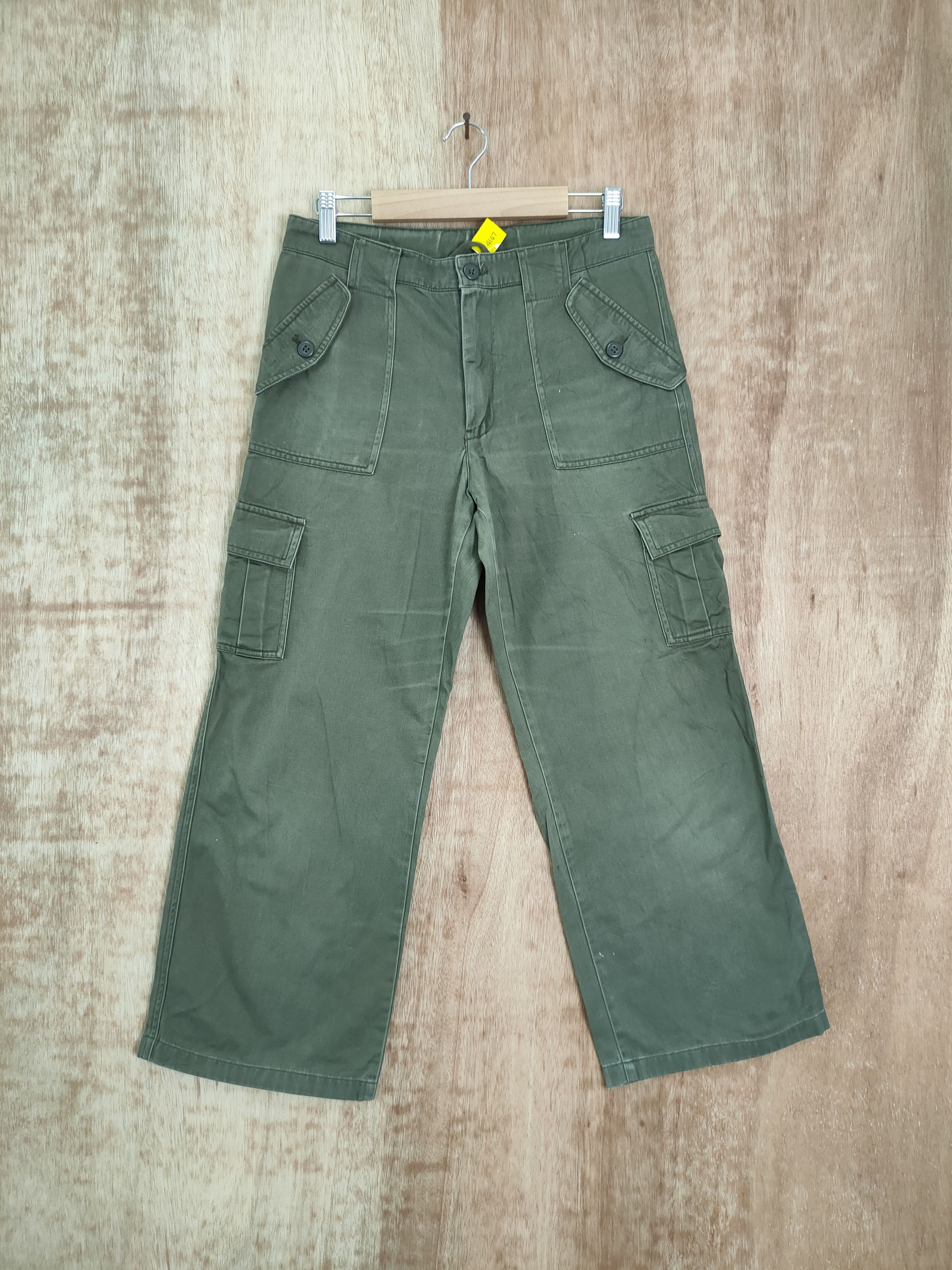 DL uniqlo japan green multipocket tactical cargo pants #4147