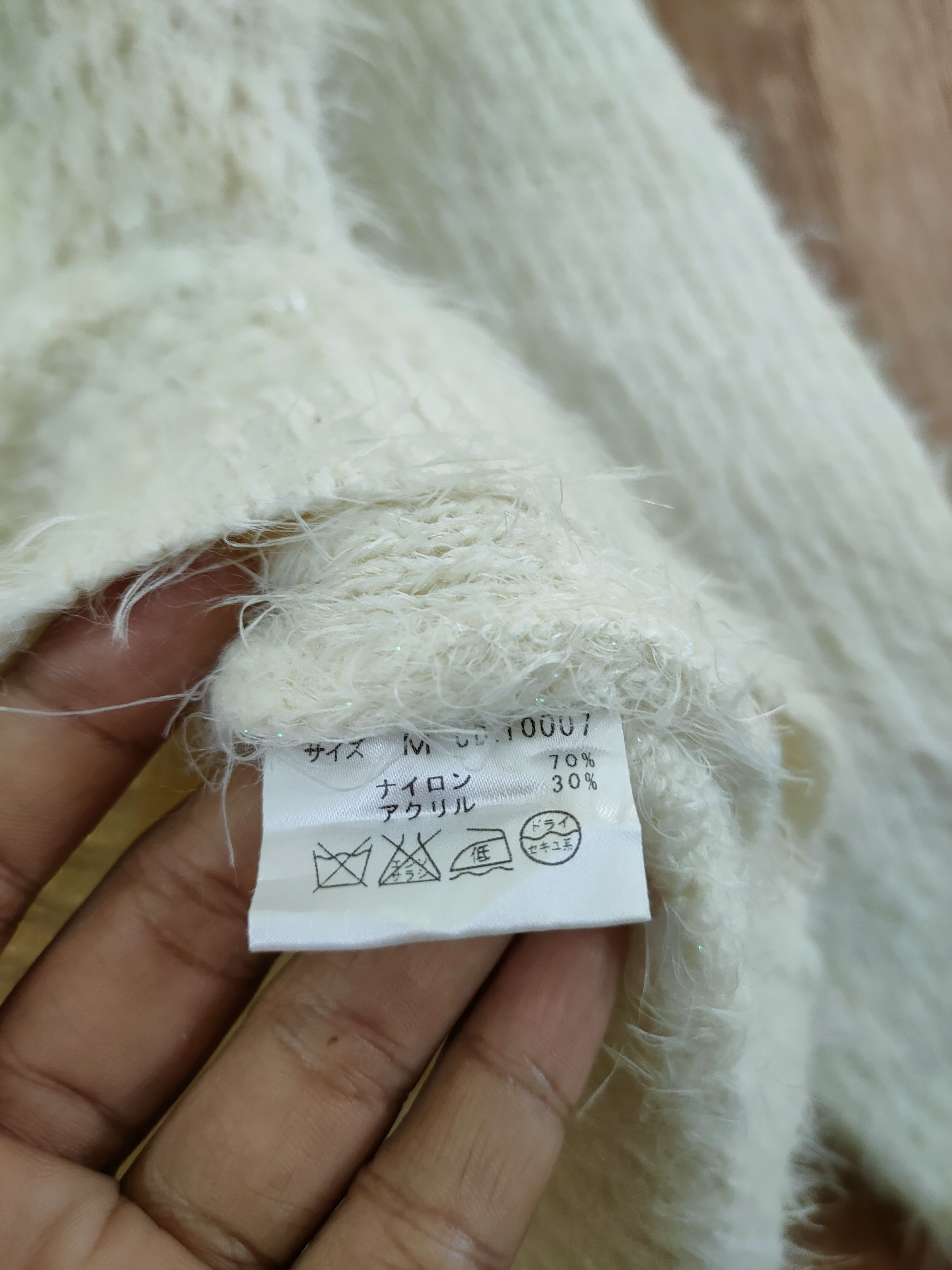 Aran Isles Knitwear × Japanese Brand IGNI JAPAN MOHAIR SOFT FUR SHAGGY KNITWEAR #46-544 Size XS / US 0-2 / IT 36-38 - 7 Thumbnail
