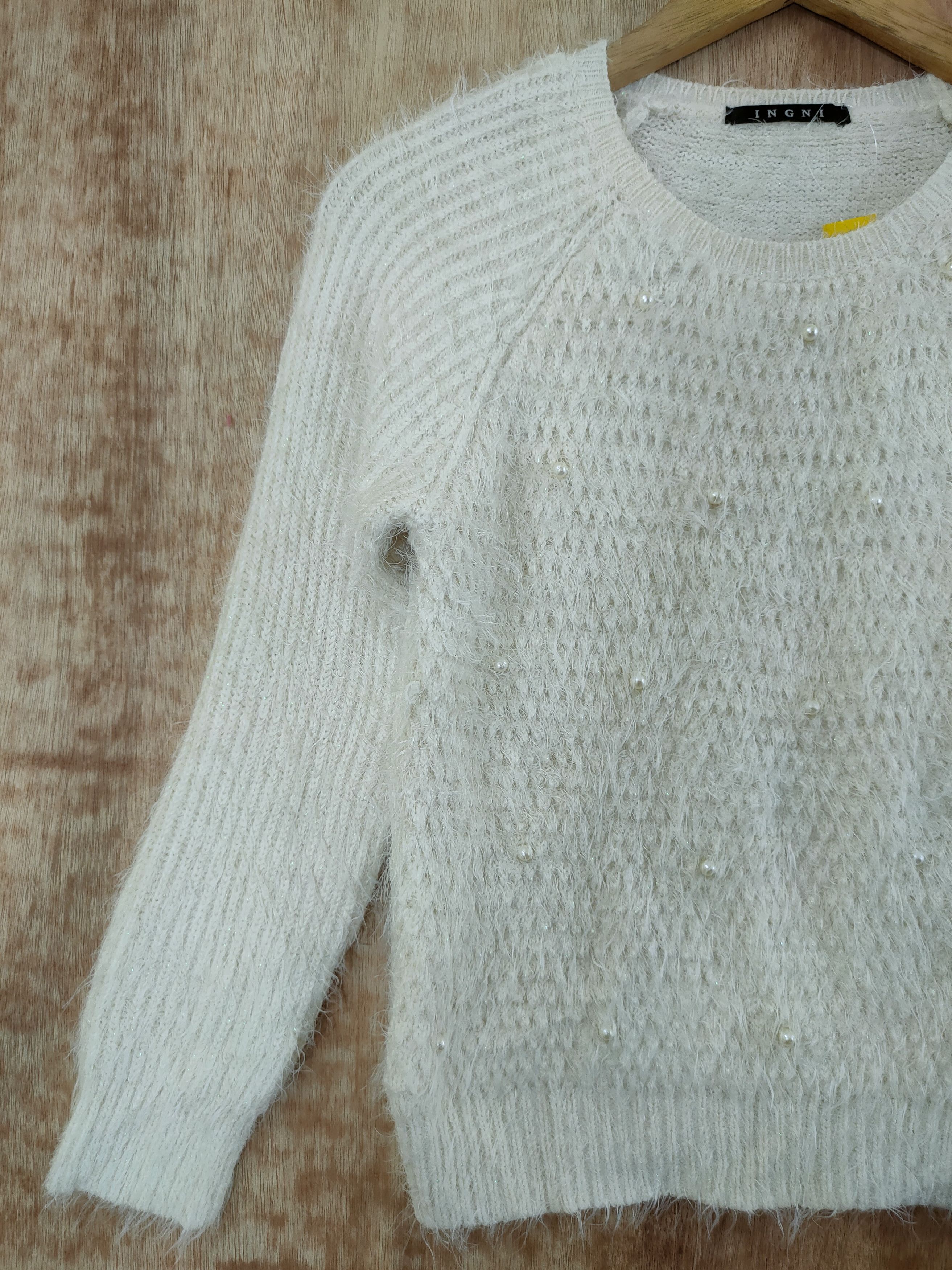 Aran Isles Knitwear × Japanese Brand IGNI JAPAN MOHAIR SOFT FUR SHAGGY KNITWEAR #46-544 Size XS / US 0-2 / IT 36-38 - 2 Thumbnail