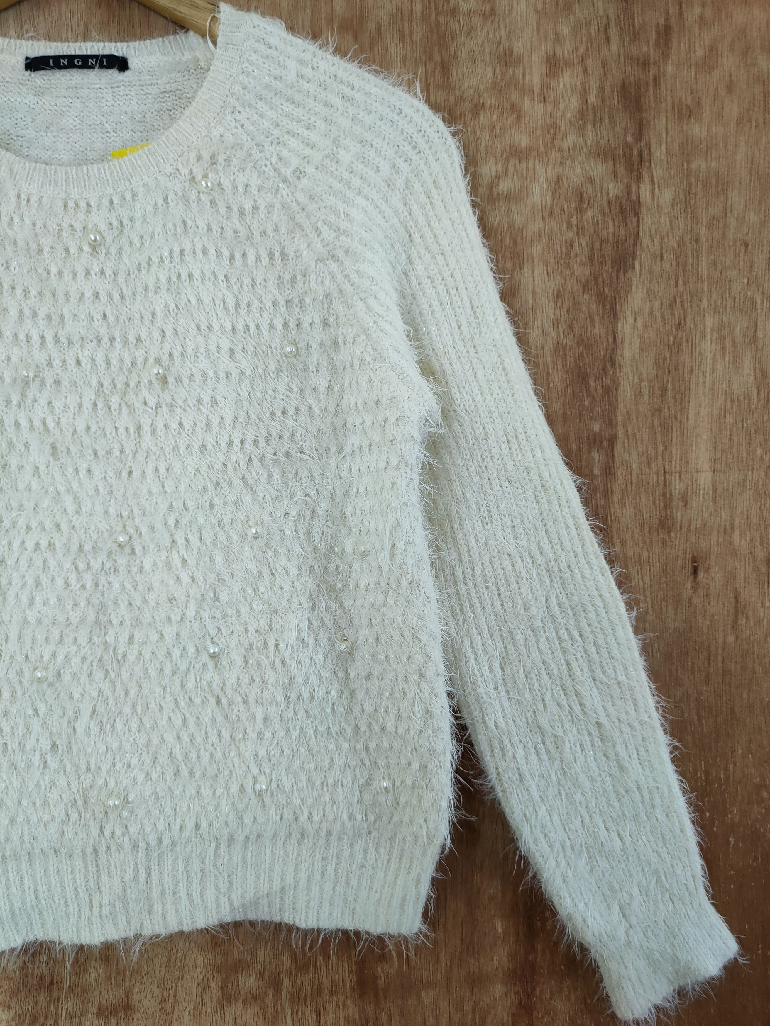 Aran Isles Knitwear × Japanese Brand IGNI JAPAN MOHAIR SOFT FUR SHAGGY KNITWEAR #46-544 Size XS / US 0-2 / IT 36-38 - 3 Thumbnail