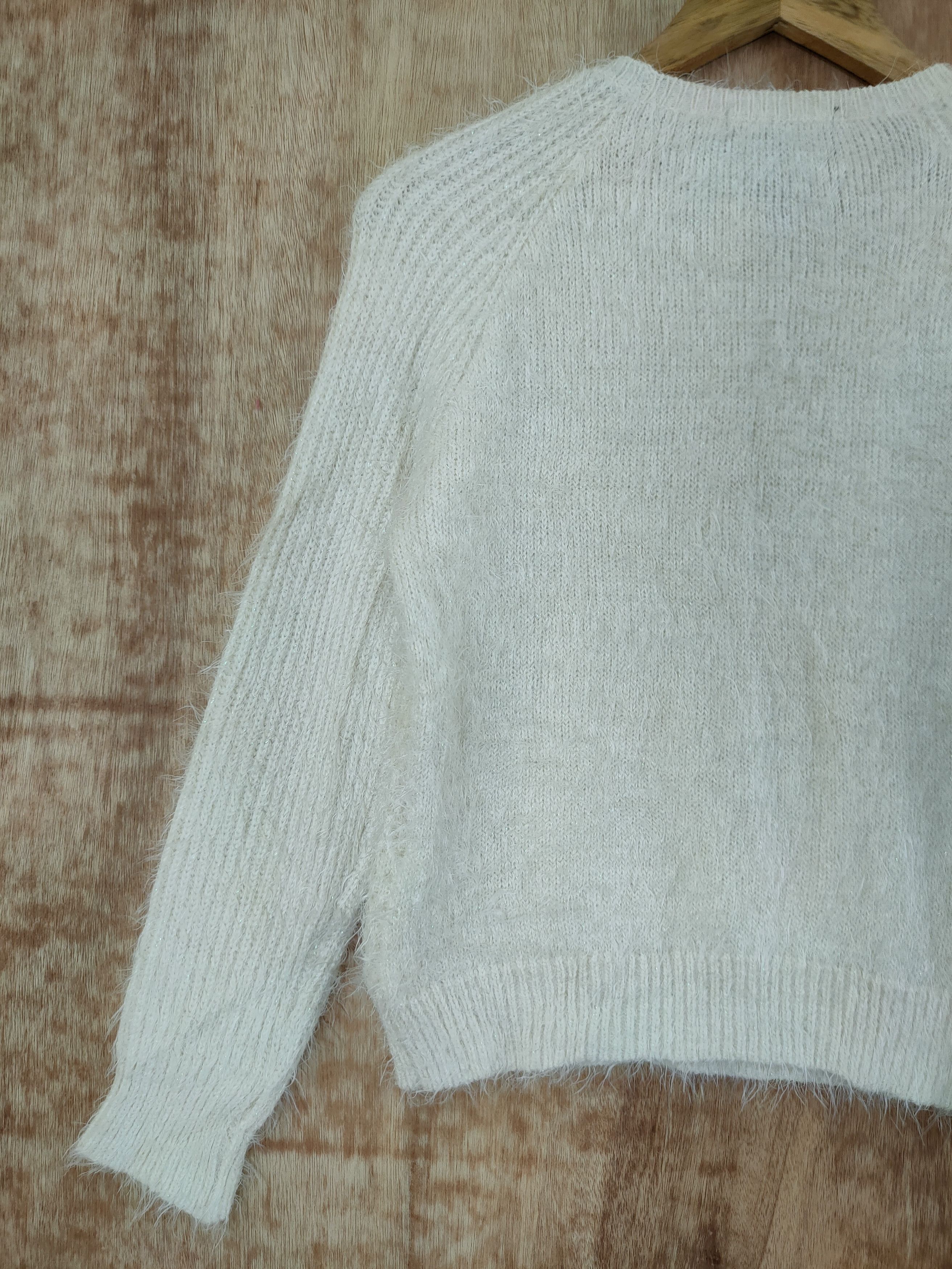 Aran Isles Knitwear × Japanese Brand IGNI JAPAN MOHAIR SOFT FUR SHAGGY KNITWEAR #46-544 Size XS / US 0-2 / IT 36-38 - 9 Thumbnail