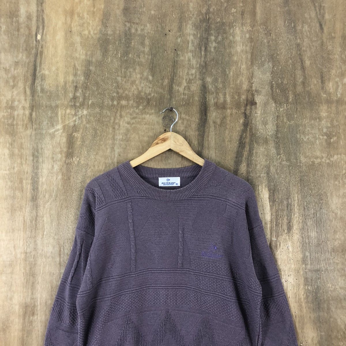 Dunlop × Vintage Vintage Dunlop Faded Purple Knitwear #038 Size US M / EU 48-50 / 2 - 2 Thumbnail