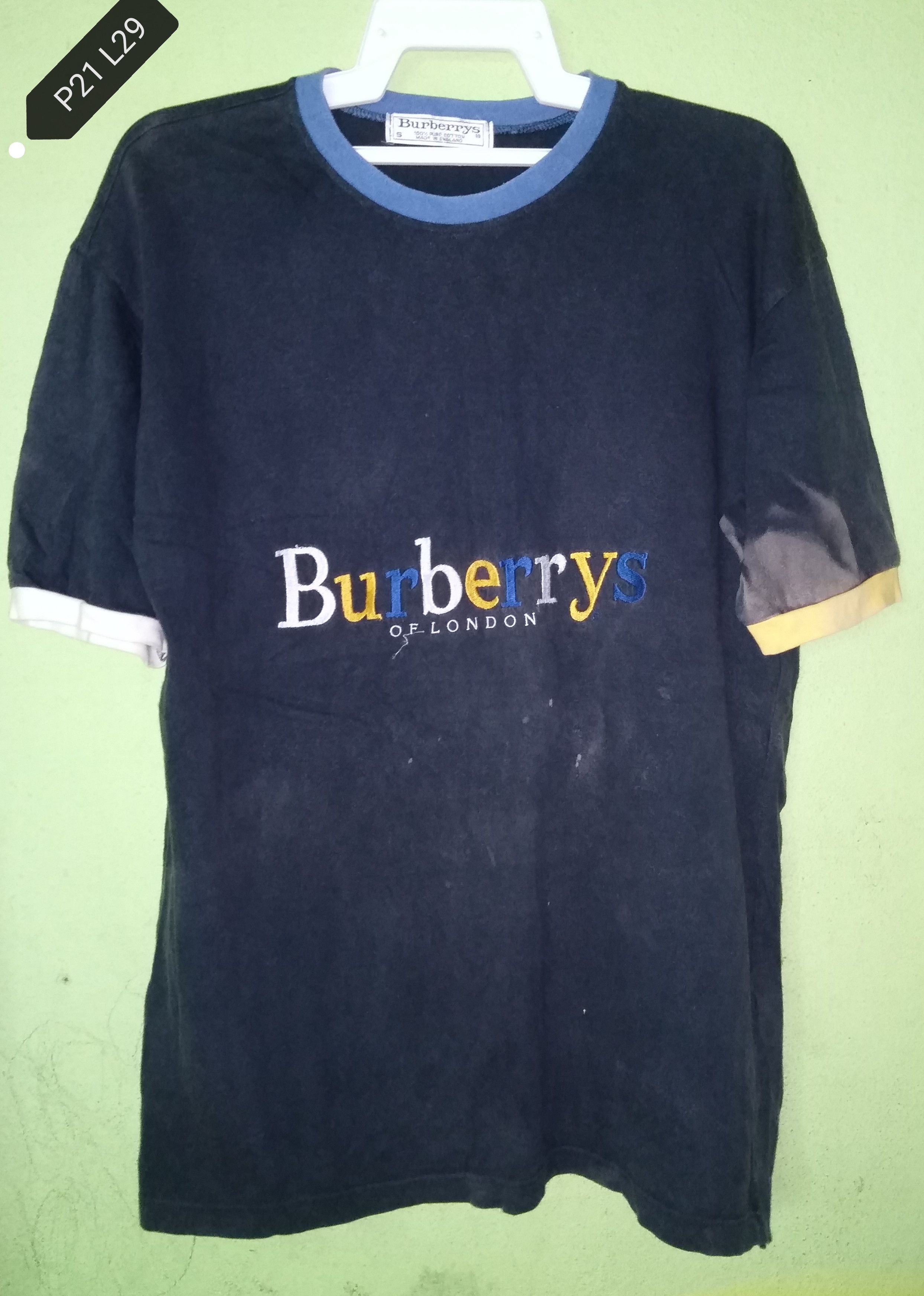 ⚫Rare⚫Vintage Burberry's Spell MultiColour Ringer Tshirt