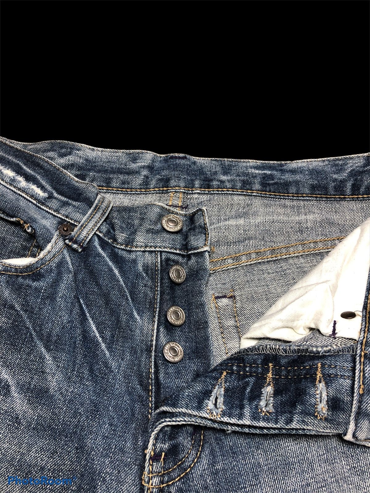 Takeo Kikuchi DISTRESSED WASHED BLUE DENIM BY TAKEO KIKUCHI Size US 31 - 4 Thumbnail