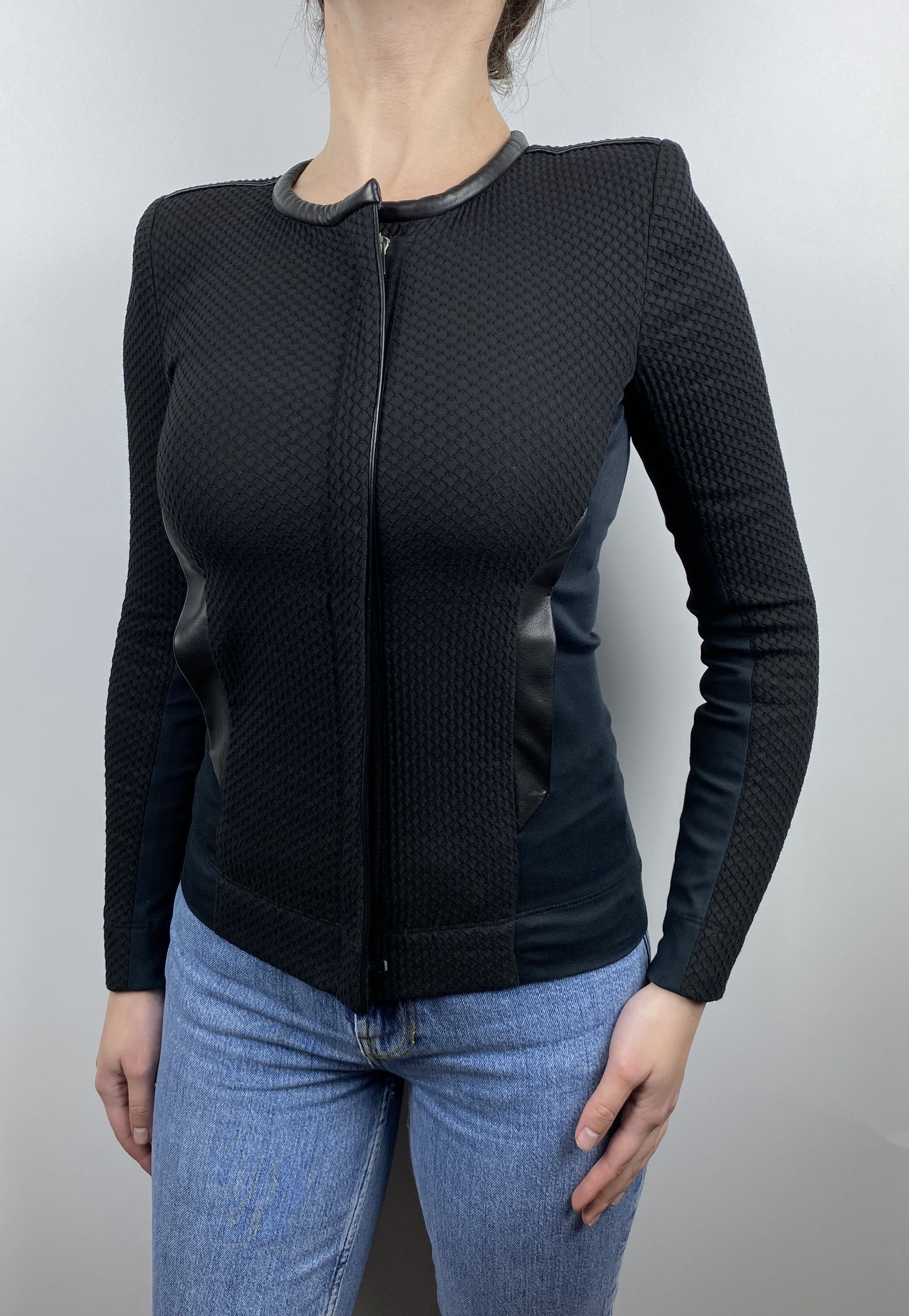 Iro IRO Brock Textured Leather inserts Zip Women's Jacket Size XS / US 0-2 / IT 36-38 - 2 Thumbnail