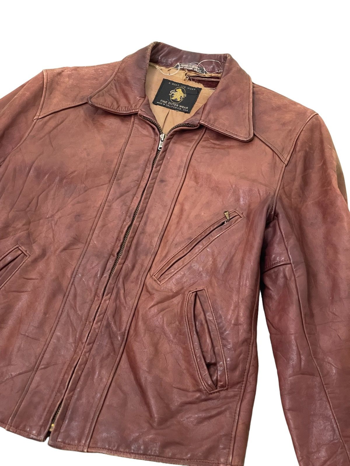 Golden Bear Rare Vtg 50s Golden Bear Leather Sport Jacket Americana 2🟦 Size US S / EU 44-46 / 1 - 6 Thumbnail