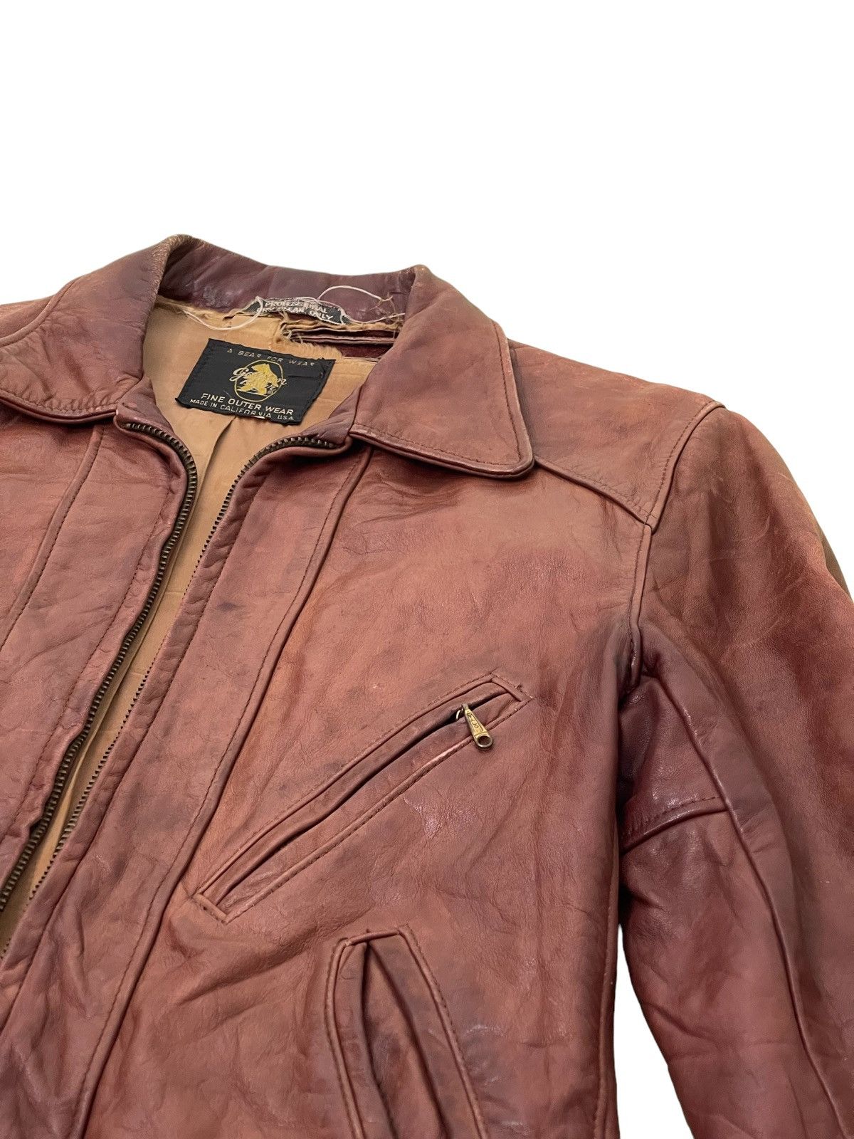 Golden Bear Rare Vtg 50s Golden Bear Leather Sport Jacket Americana 2🟦 Size US S / EU 44-46 / 1 - 9 Thumbnail
