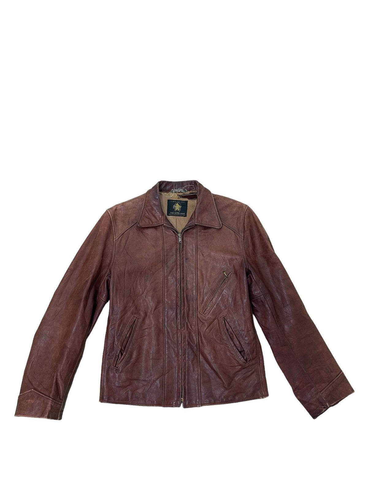 Golden Bear Rare Vtg 50s Golden Bear Leather Sport Jacket Americana 2🟦 Size US S / EU 44-46 / 1 - 2 Thumbnail