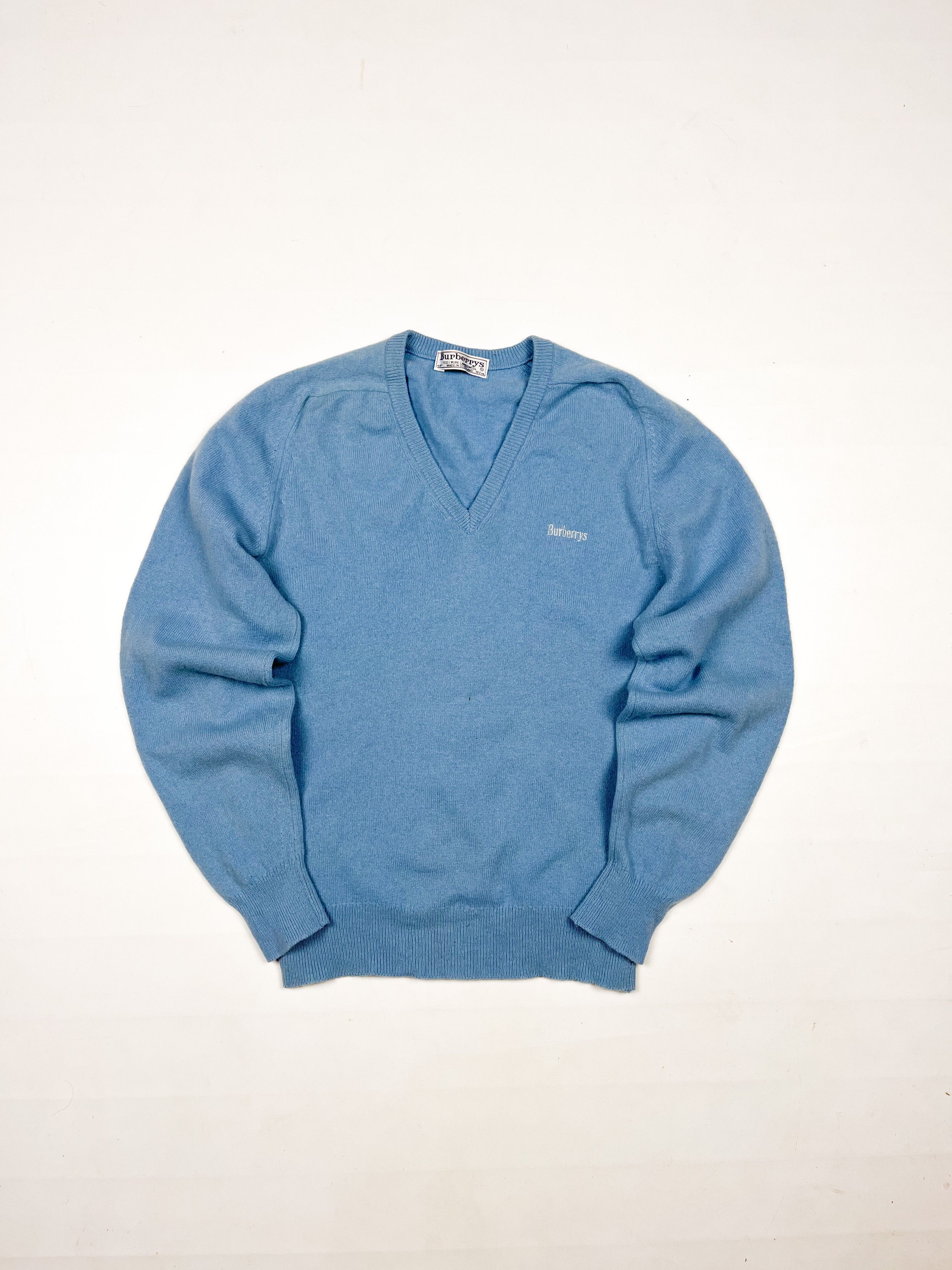 Burberry baby blue wool sweater jumper