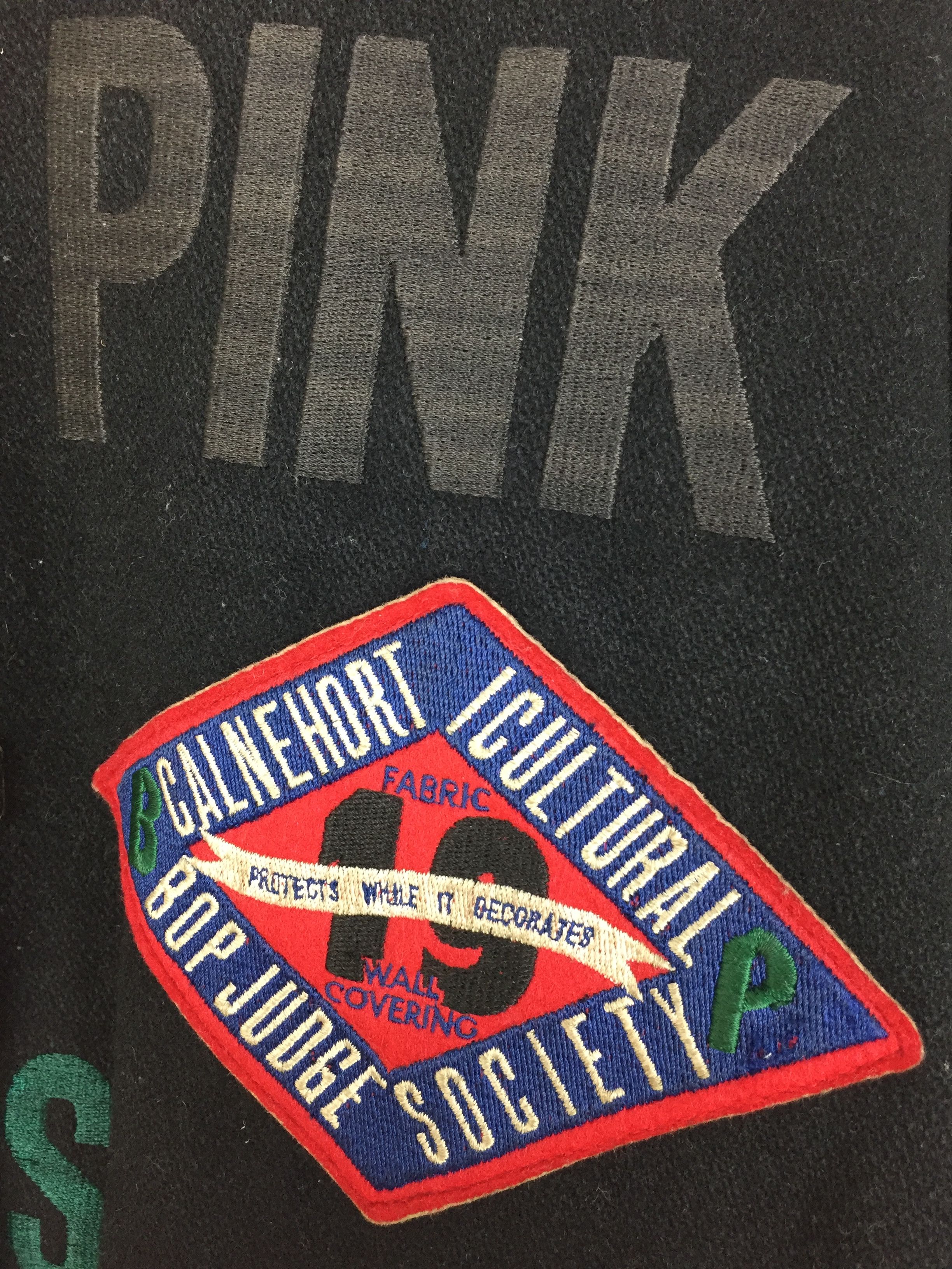 Y's 90's BLUE on PINK cross Varsity leather jacket Size US M / EU 48-50 / 2 - 6 Thumbnail
