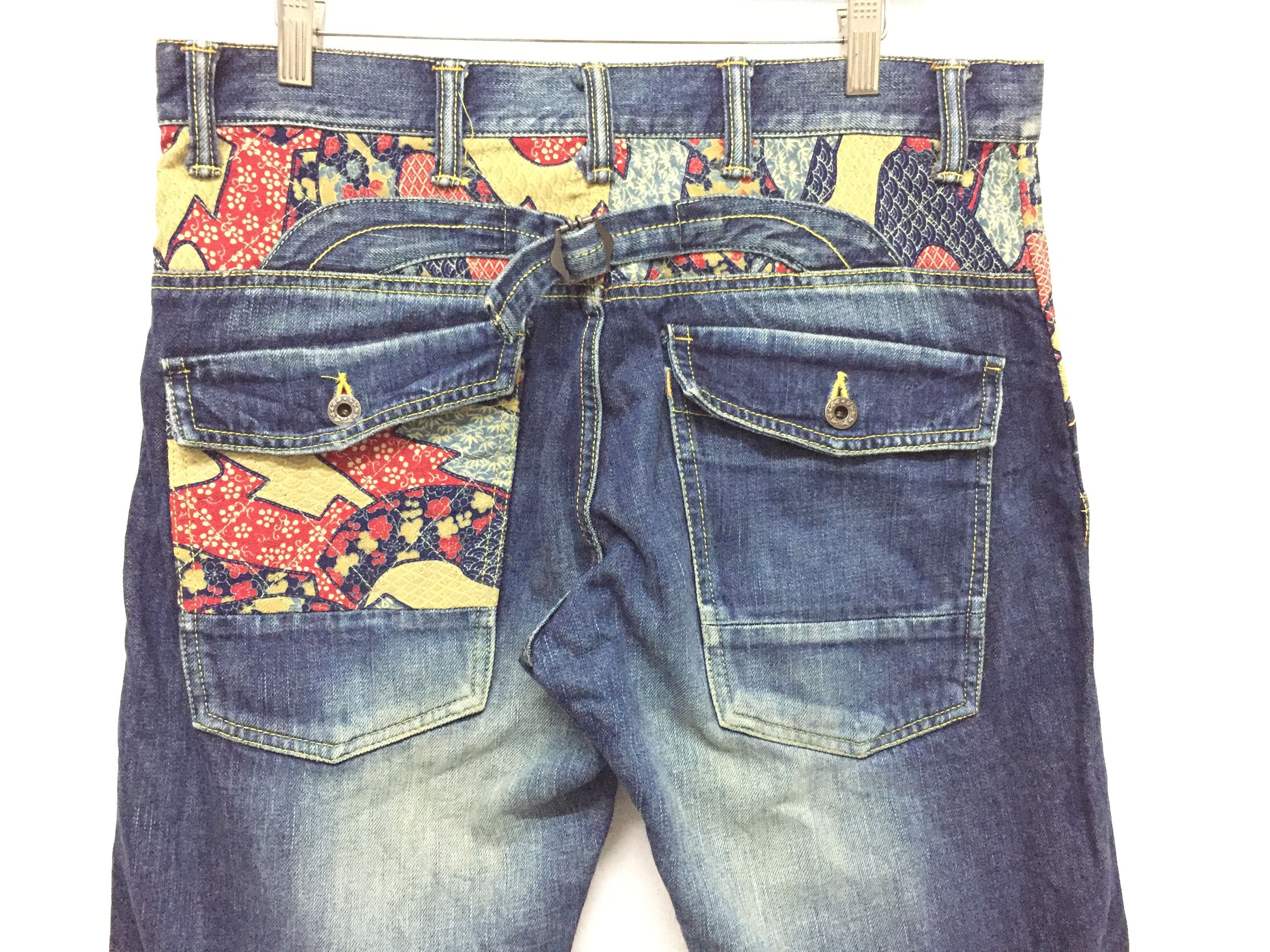 Kapital Vtg Chaka Japan Motif patchwork denim kapital Size US 31 - 4 Thumbnail