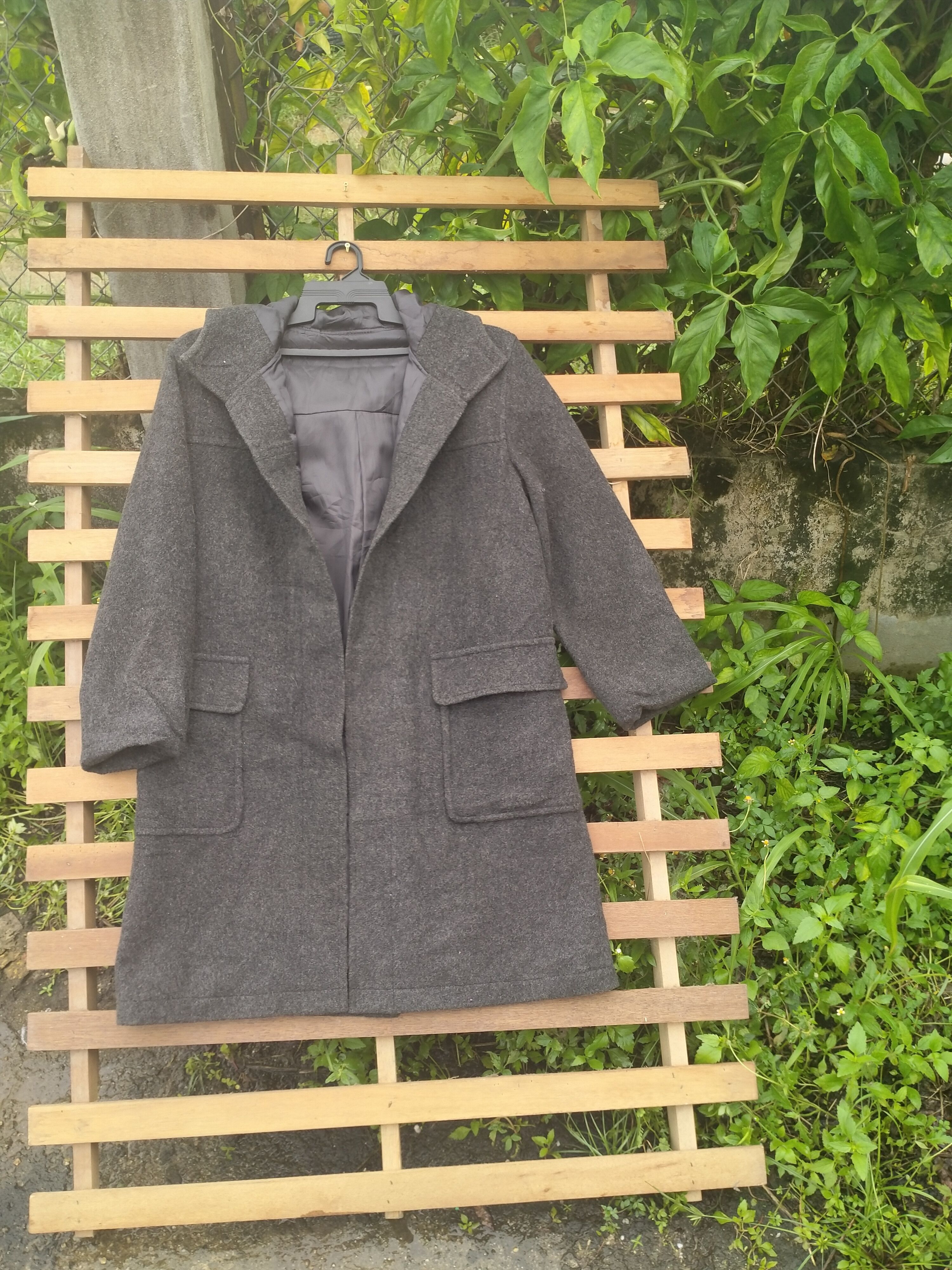 image of Cashmere Wool x Ppfm Wool Non Button Up Long Jacket in Grey, Men's (Size Medium)