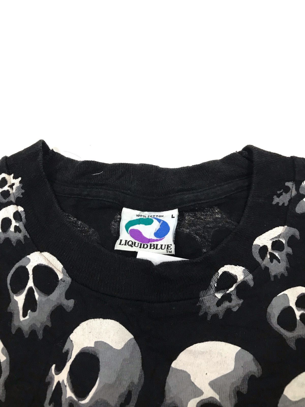 Liquid Blue Vintage 1992 Skull Liquid Blue Full Print by Chris Pinkerson Size US L / EU 52-54 / 3 - 11 Thumbnail