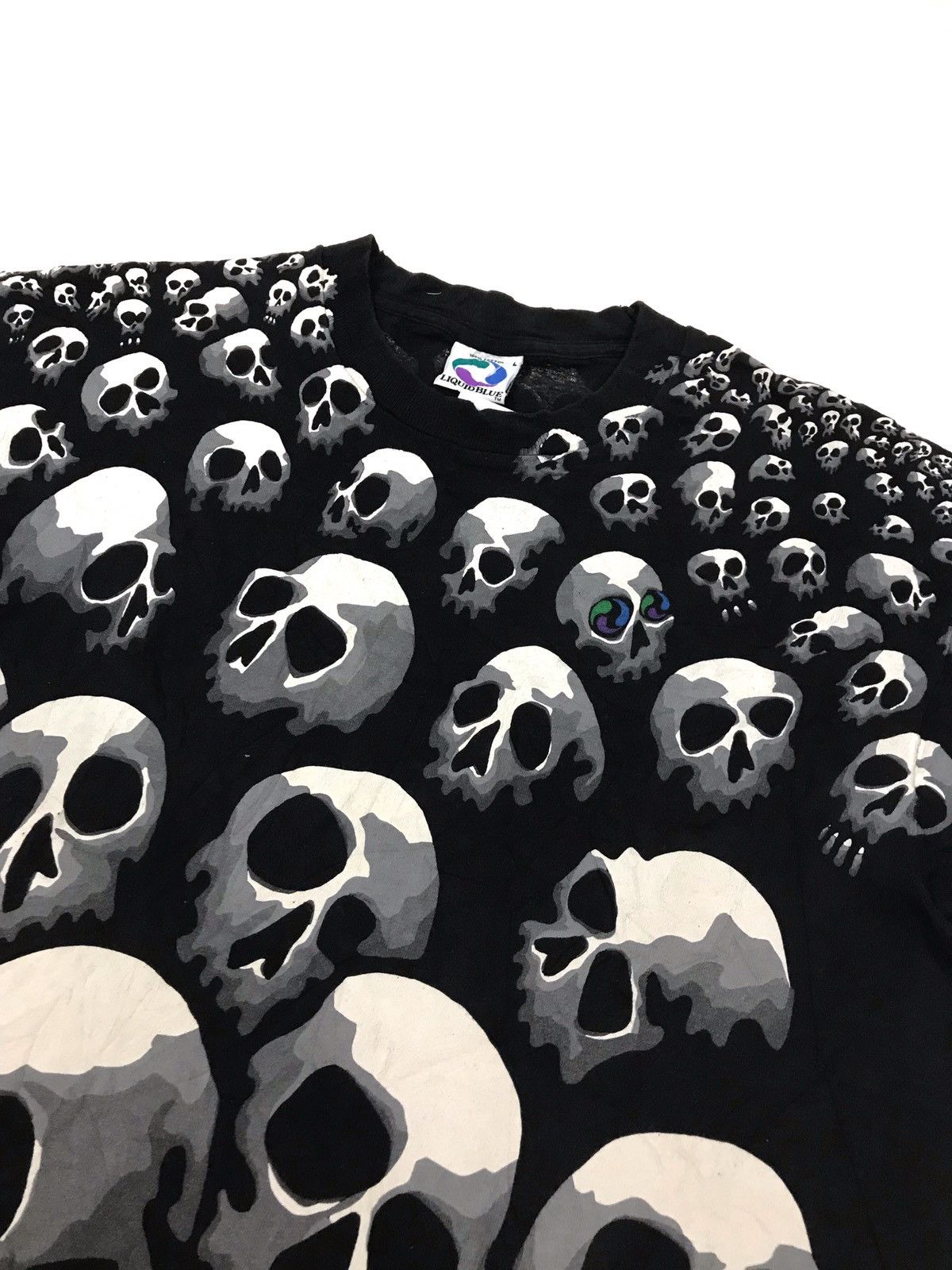Liquid Blue Vintage 1992 Skull Liquid Blue Full Print by Chris Pinkerson Size US L / EU 52-54 / 3 - 10 Thumbnail