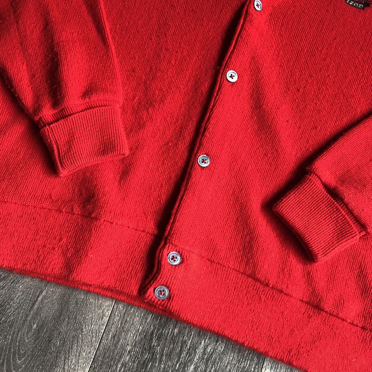 Izod Vintage 1990s Izod Club Red Blank Cardigan Acrylic Sweater Size US XL / EU 56 / 4 - 2 Thumbnail