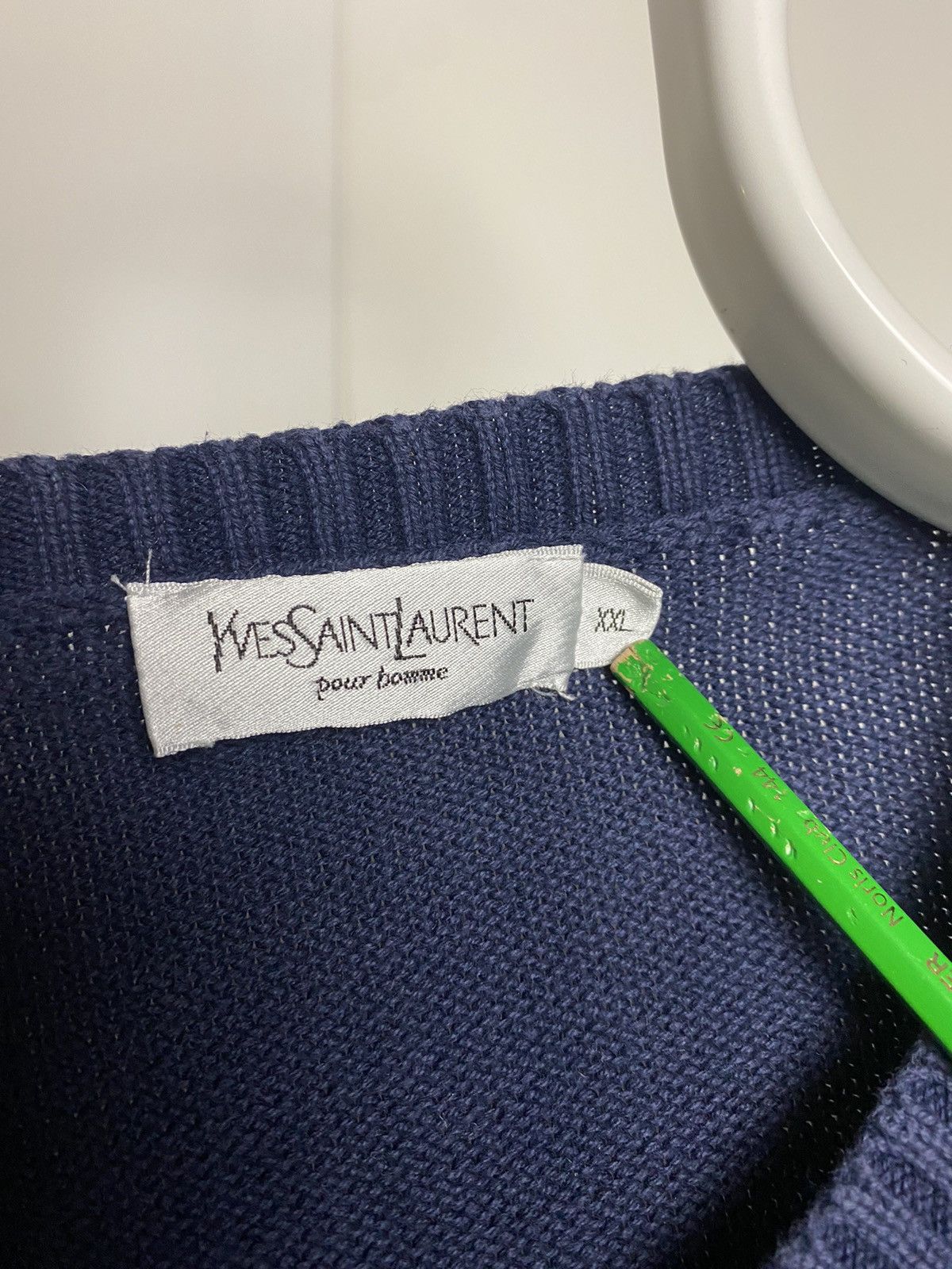 Yves Saint Laurent 90s Yves Saint Laurent vintage YSL navy sweater small logo Size US XXL / EU 58 / 5 - 3 Thumbnail