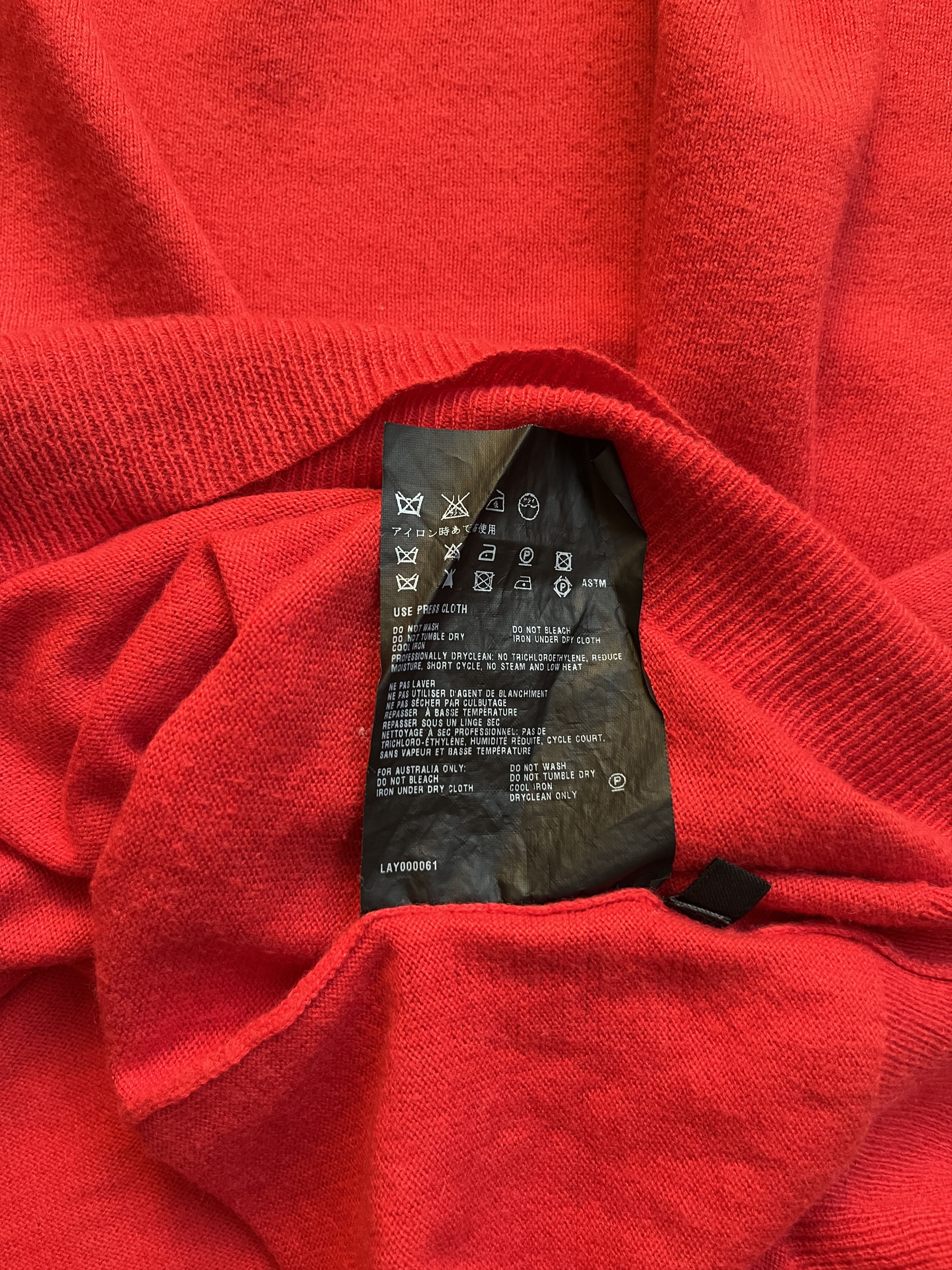 Prada ⚡️QUICK SALE⚡️2007 Prada Red Cotton/Cashmere V-Neck Sweater Size US L / EU 52-54 / 3 - 5 Thumbnail