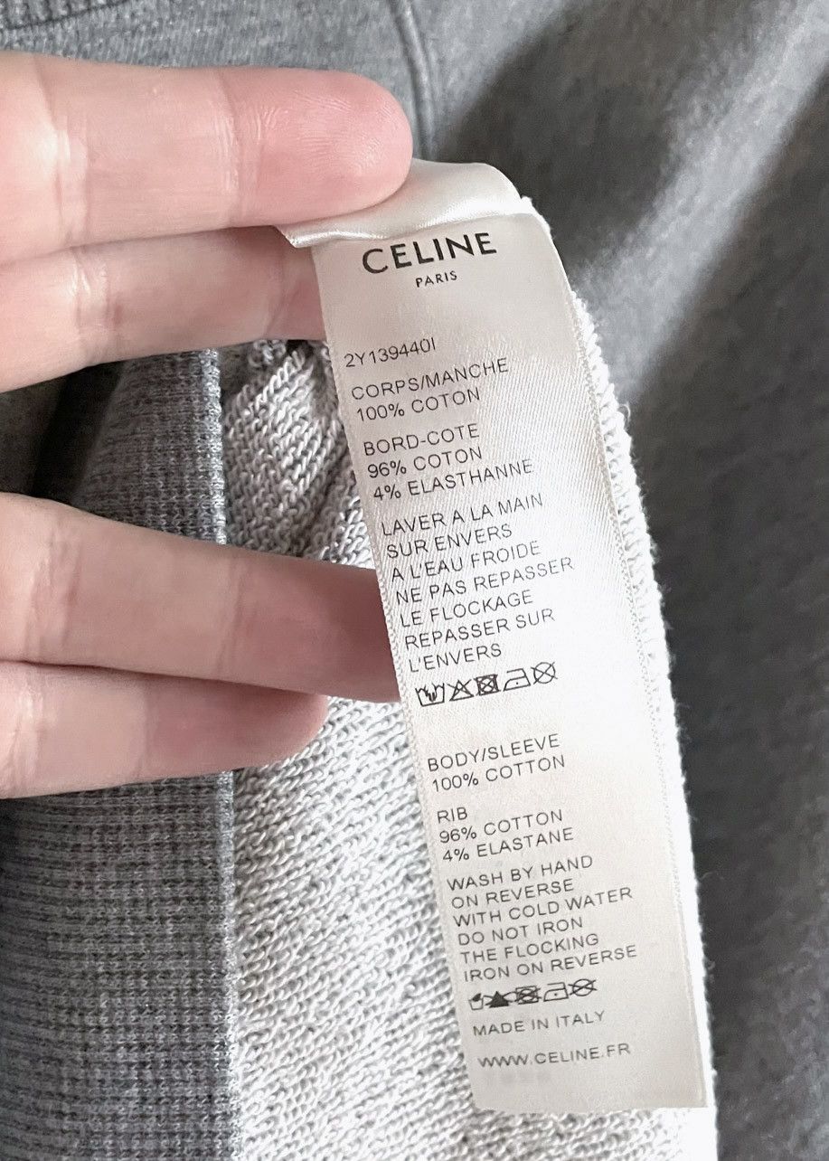 Celine Celine Red Velvet "Sigili Col" Appliqué Grey Sweatshirt Size M / US 6-8 / IT 42-44 - 6 Thumbnail