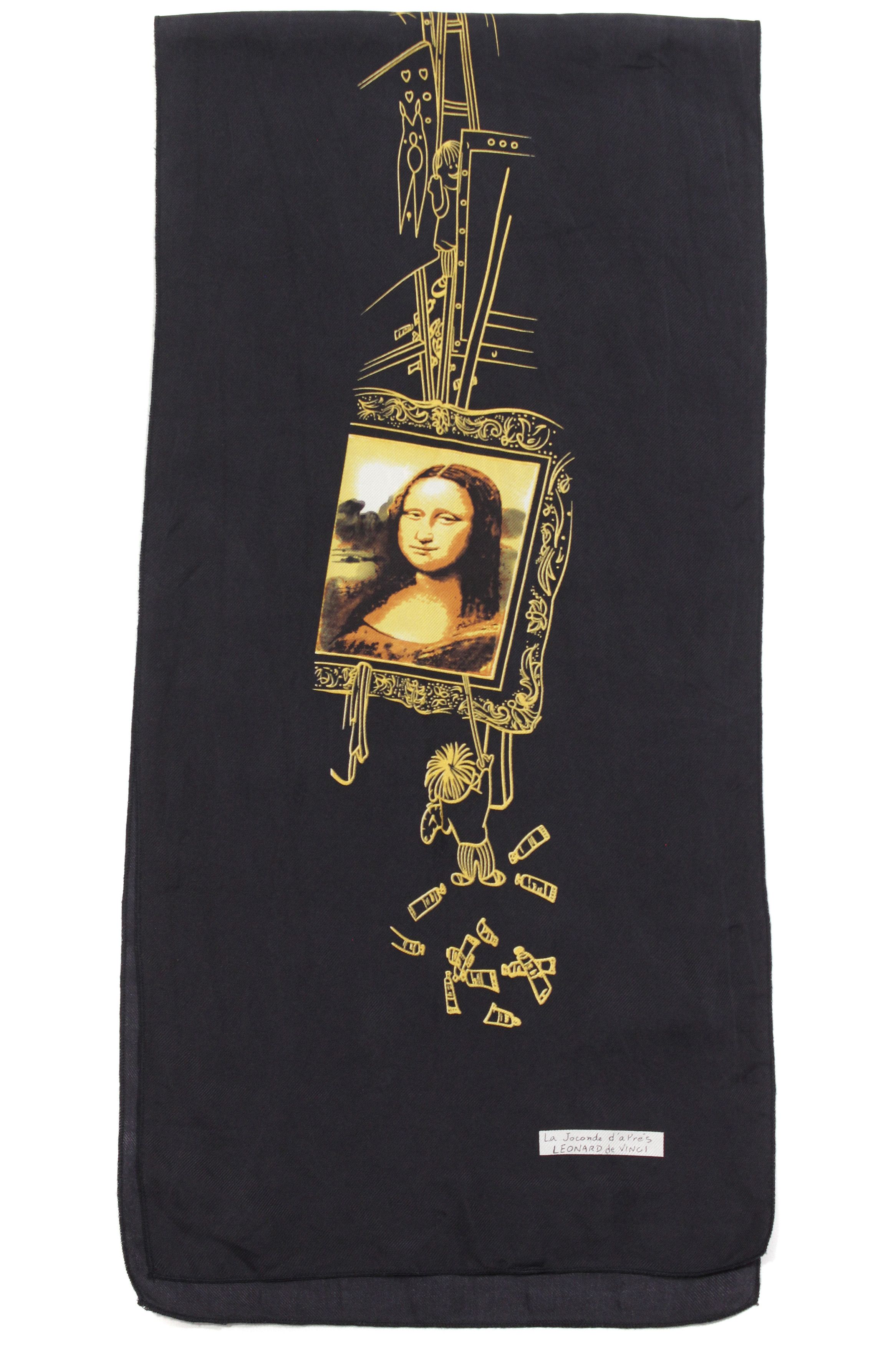 Vintage 80S Leonardo da Vinci "Mona Lisa" Silk Scarf Vintage Size ONE SIZE - 1 Thumbnail