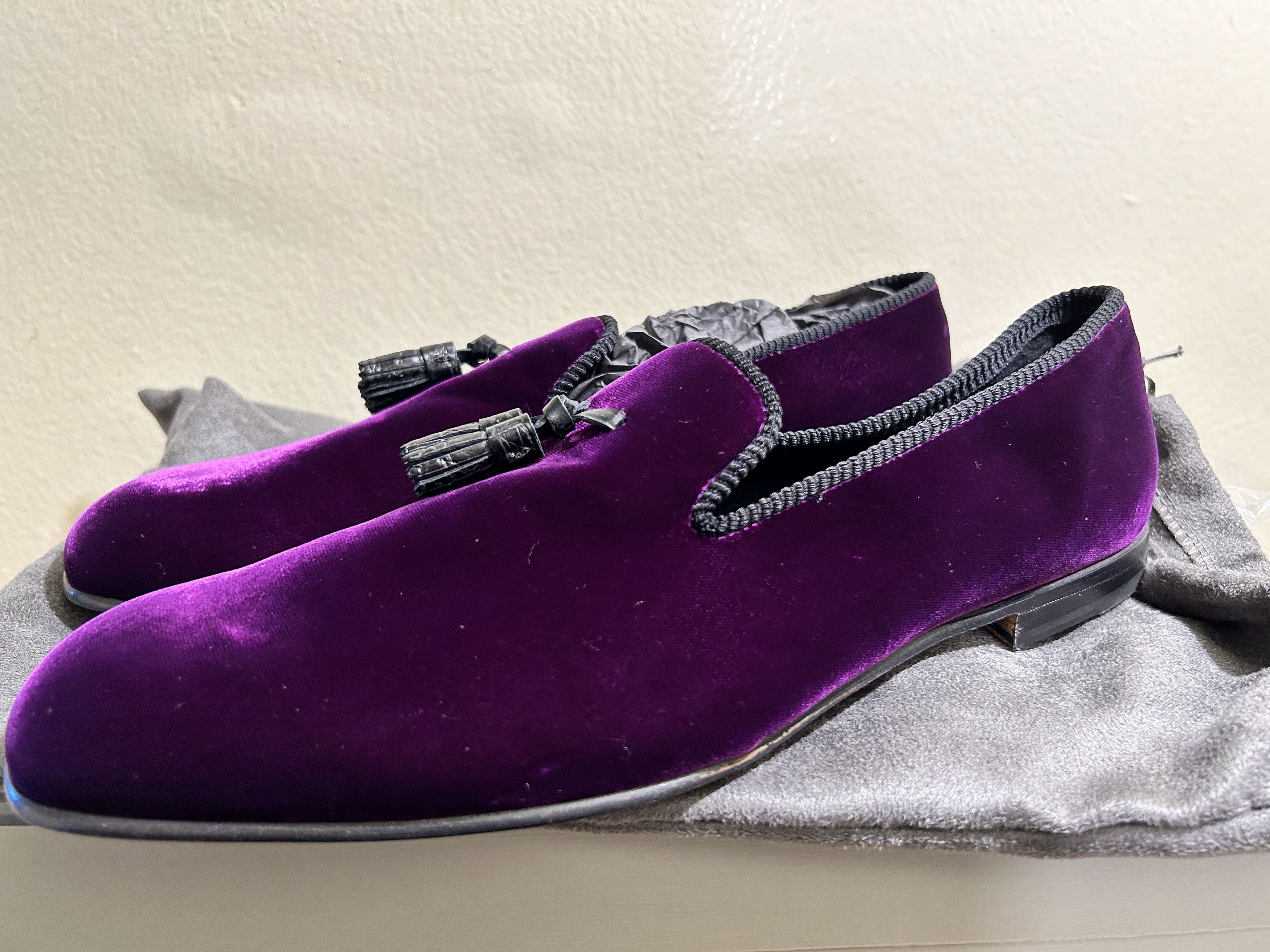 Tom Ford Tom Ford William Tassel Evening Loafer Velvet Purple Size US 10.5 / EU 43-44 - 2 Thumbnail