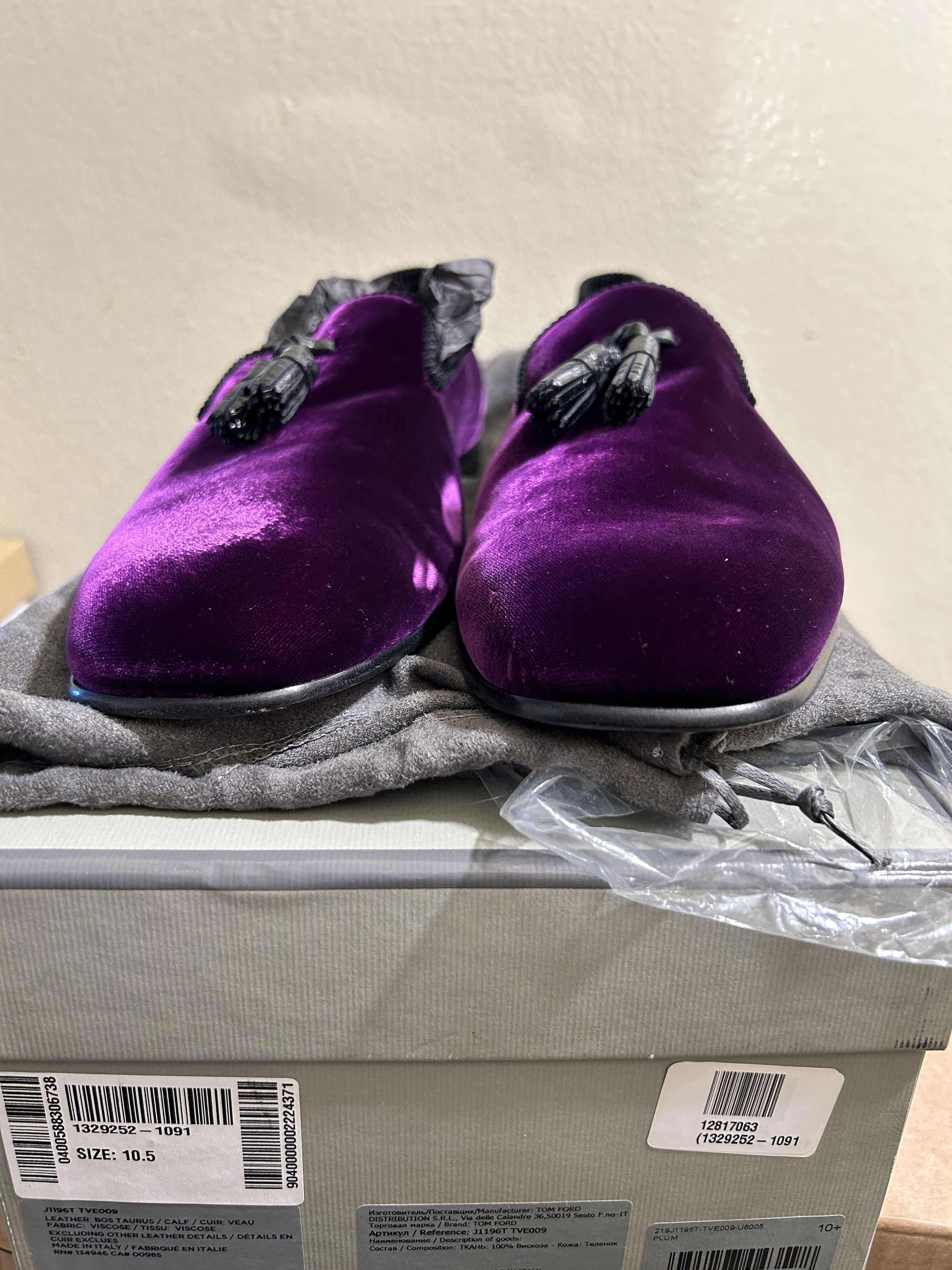 Tom Ford Tom Ford William Tassel Evening Loafer Velvet Purple Size US 10.5 / EU 43-44 - 3 Thumbnail