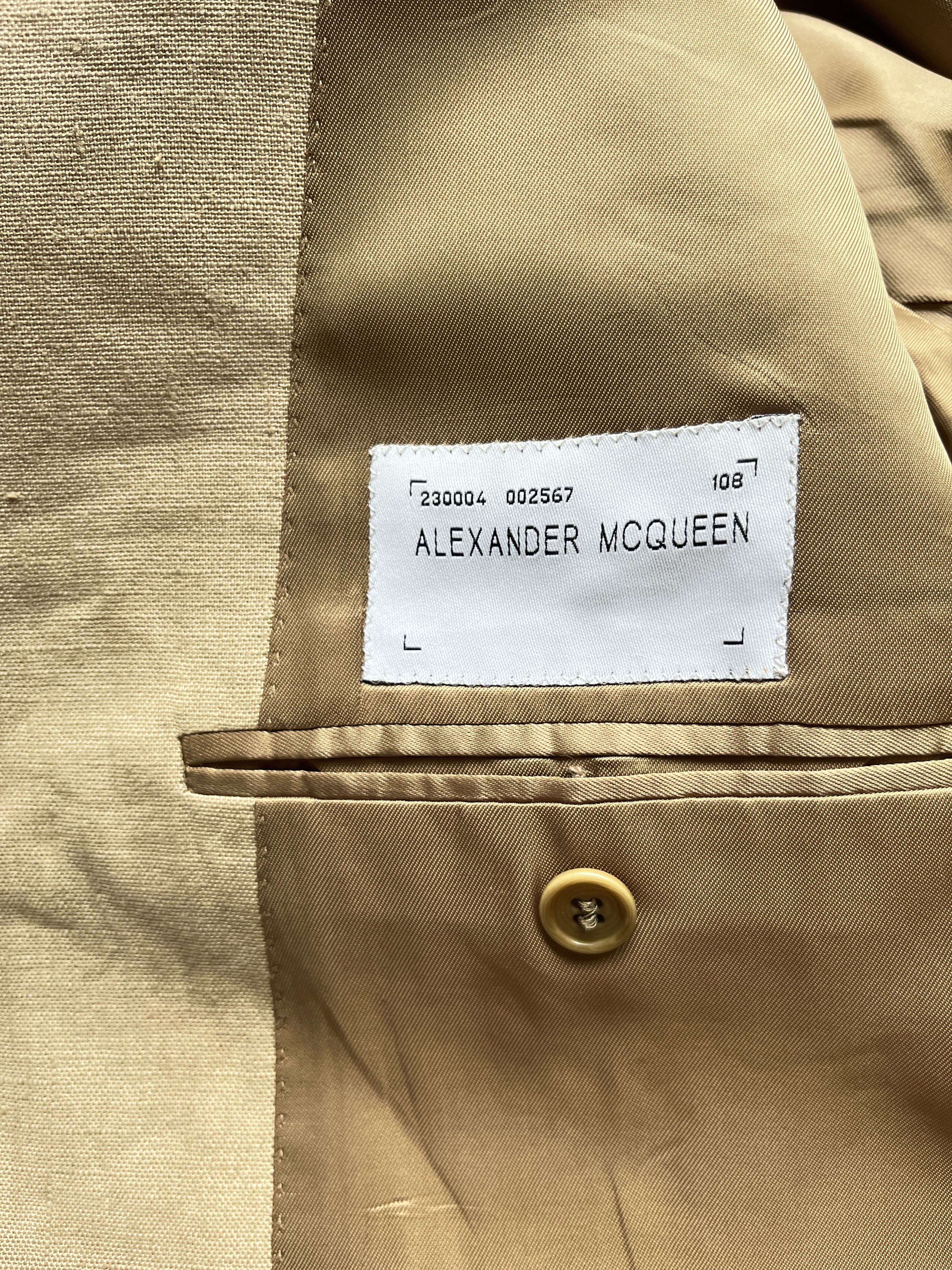 Alexander McQueen ⚡️QUICK SALE⚡️1996 Alexander Mcqueen Linen Beige Blazer Size US M / EU 48-50 / 2 - 5 Thumbnail