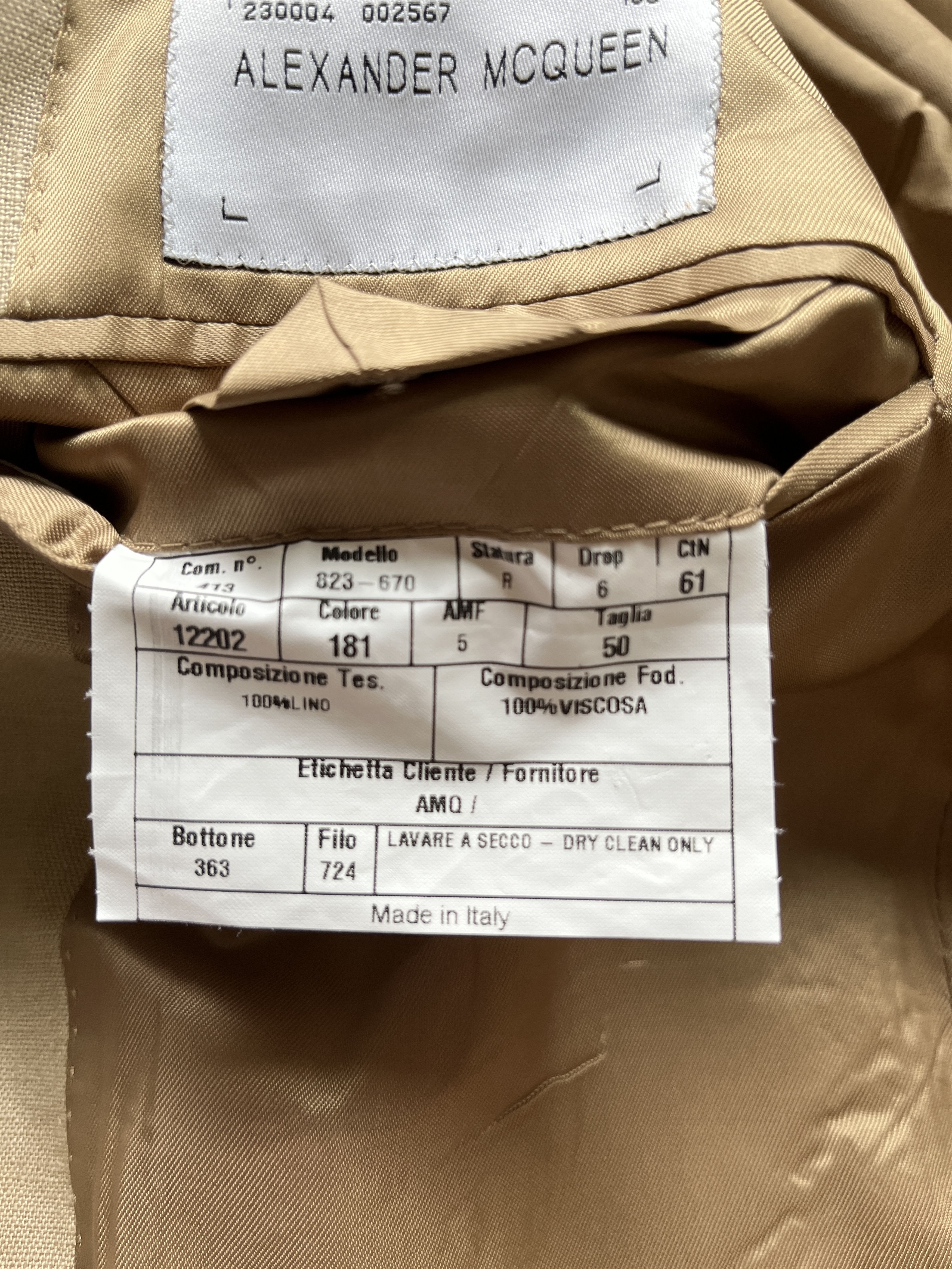 Alexander McQueen ⚡️QUICK SALE⚡️1996 Alexander Mcqueen Linen Beige Blazer Size US M / EU 48-50 / 2 - 6 Thumbnail