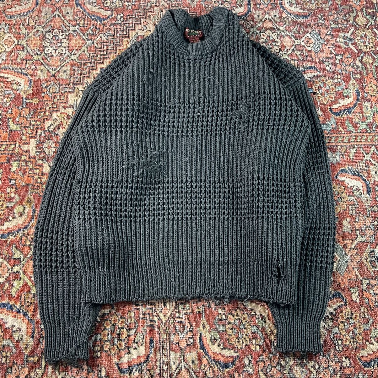 Gap (L) Vintage Thrashed & Faded Crazy Chunky Knit Sweater BOXY Size US L / EU 52-54 / 3 - 1 Thumbnail