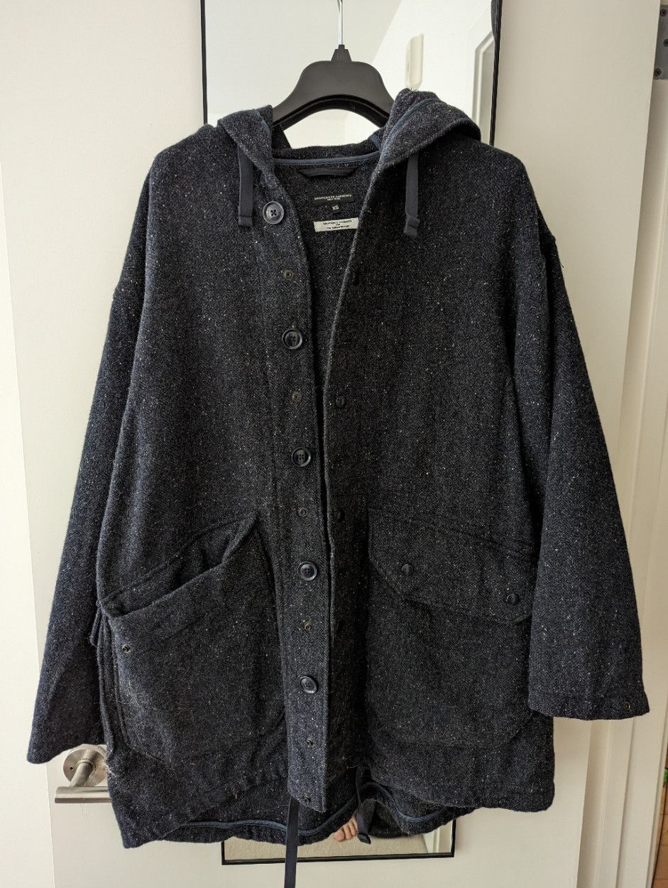 Engineered Garments Navy Herringbone Donegal Wool Tweed Madison