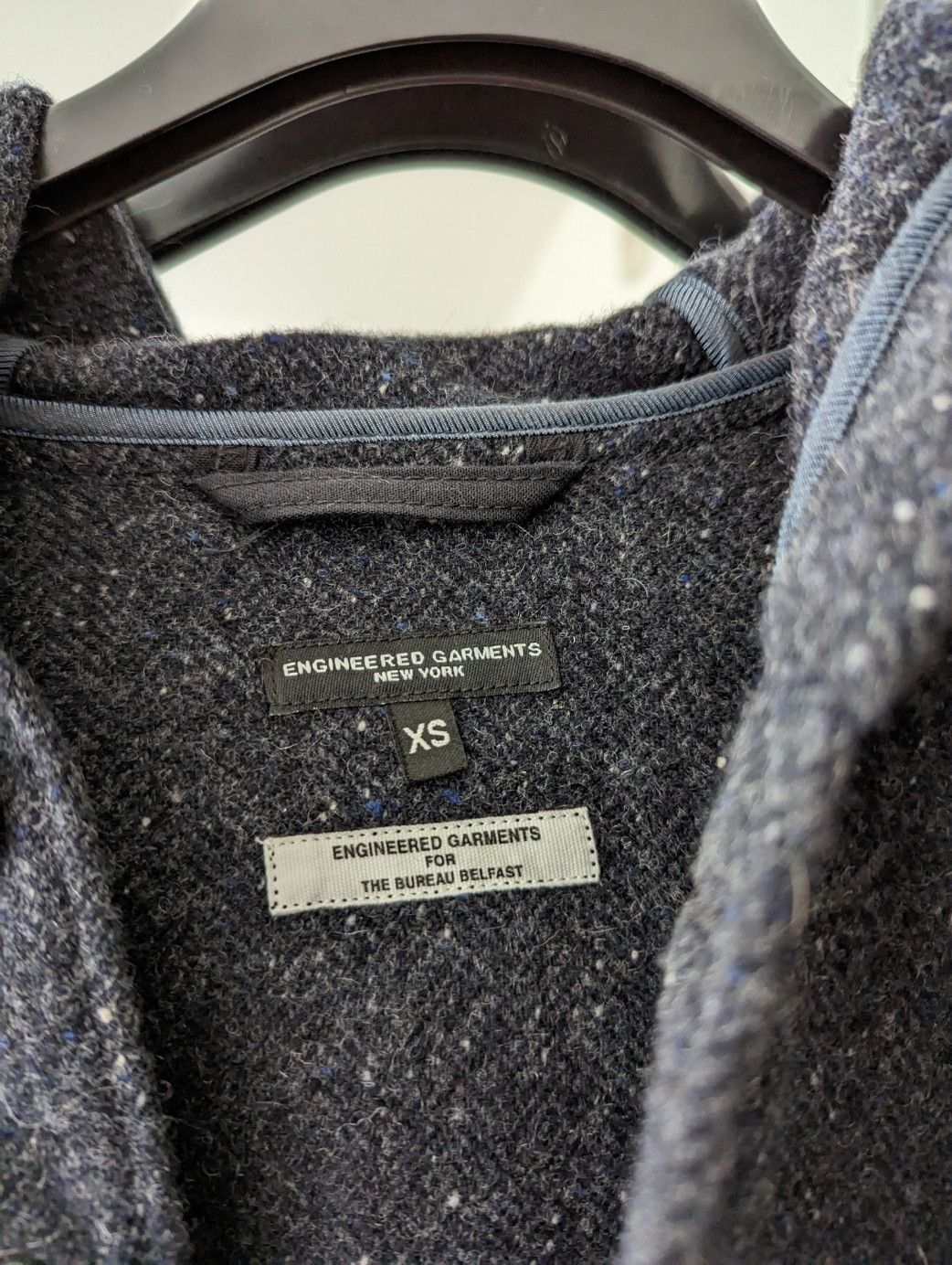 Engineered Garments Navy Herringbone Donegal Wool Tweed Madison Parka Size US XS / EU 42 / 0 - 2 Thumbnail