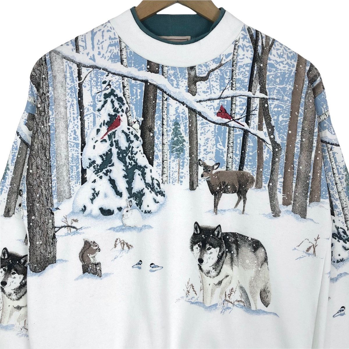 Vintage Vintage 90s Woolrich Christmas Winter Full Print Sweatshirt Size US S / EU 44-46 / 1 - 4 Thumbnail