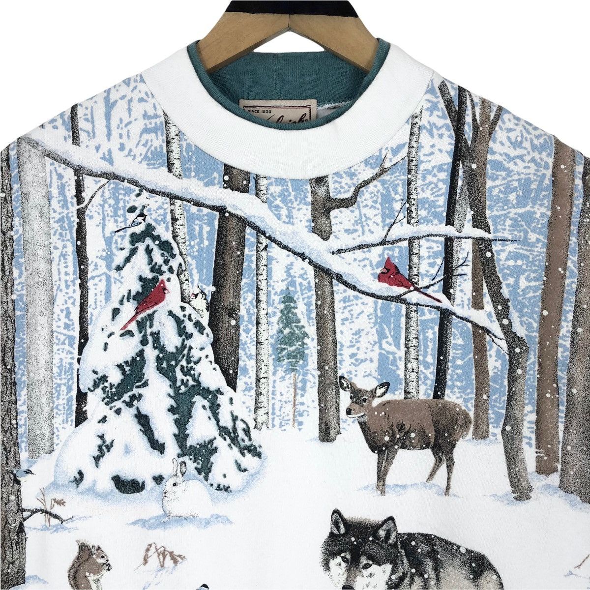 Vintage Vintage 90s Woolrich Christmas Winter Full Print Sweatshirt Size US S / EU 44-46 / 1 - 7 Thumbnail