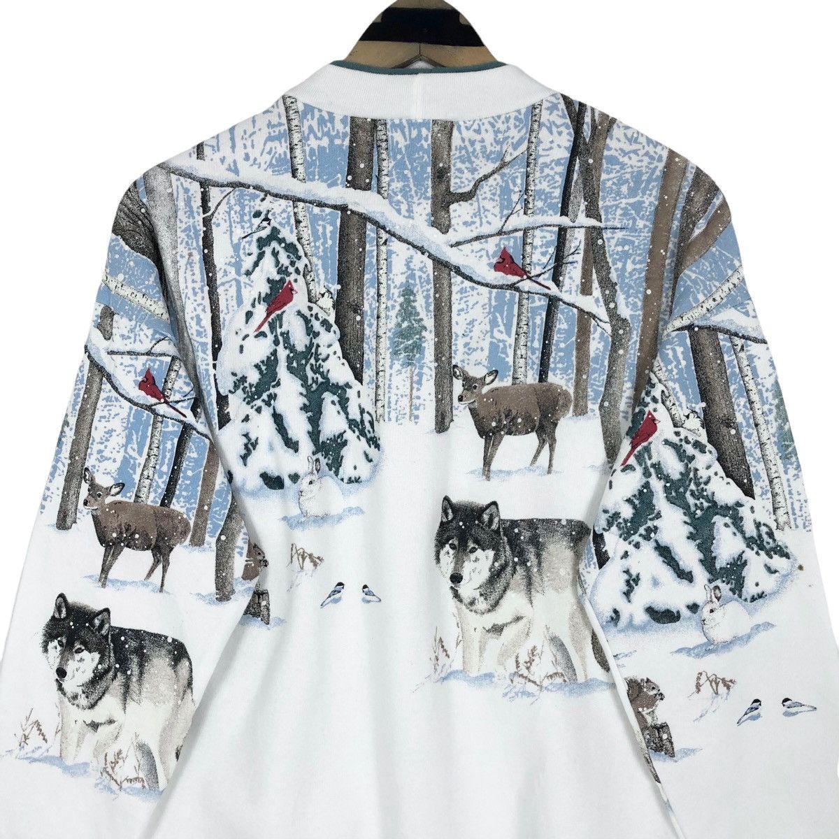 Vintage Vintage 90s Woolrich Christmas Winter Full Print Sweatshirt Size US S / EU 44-46 / 1 - 12 Thumbnail