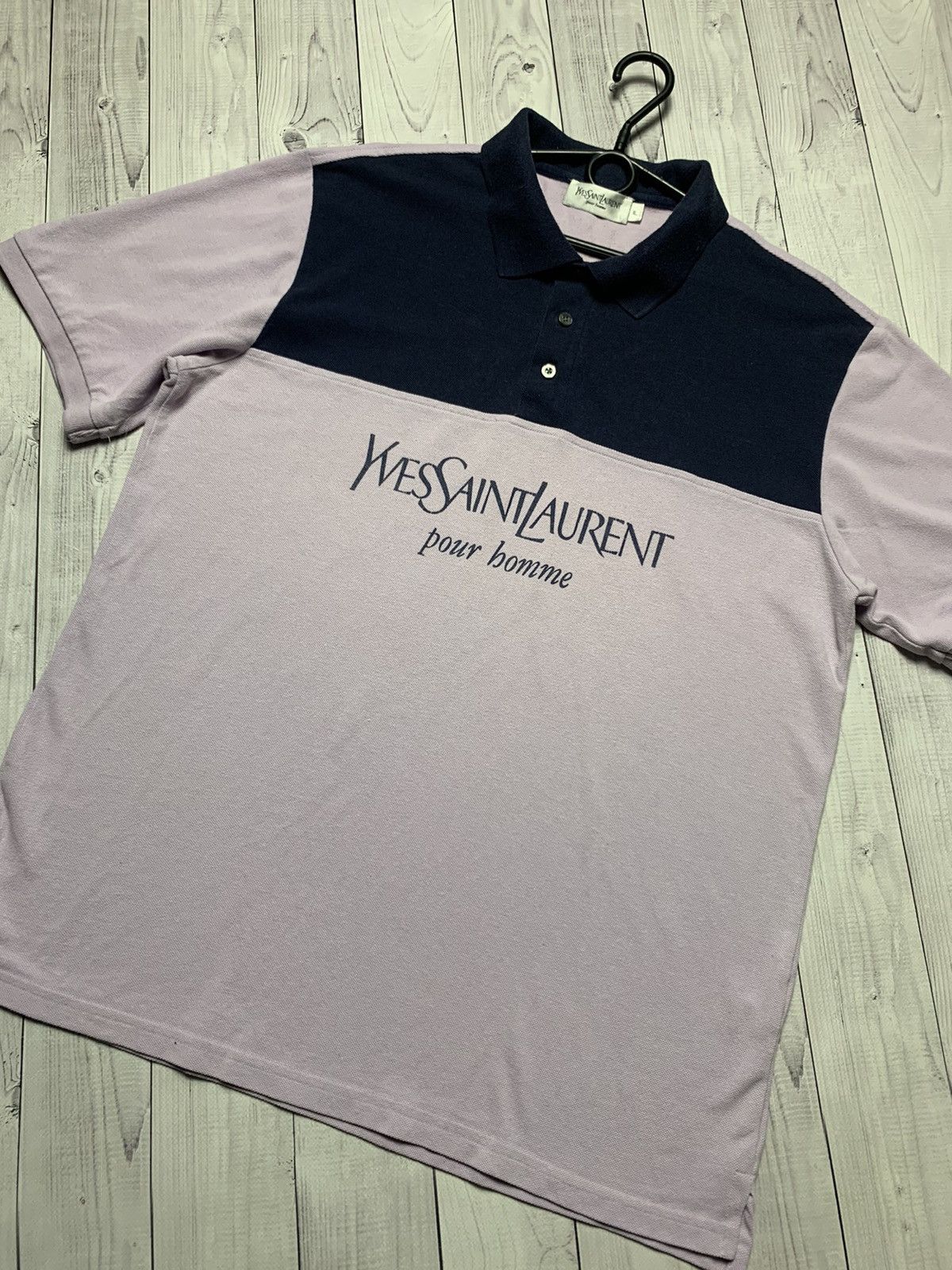 Vintage × Yves Saint Laurent Vintage polo Yves Saint Laurent big logo purple size L/XL Size US XL / EU 56 / 4 - 5 Thumbnail