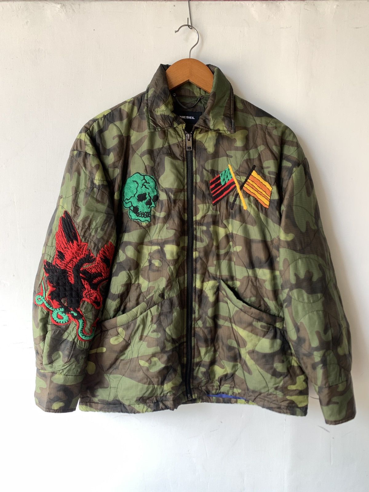 Vintage Diesel quilted jacket with embroidery vietnam war