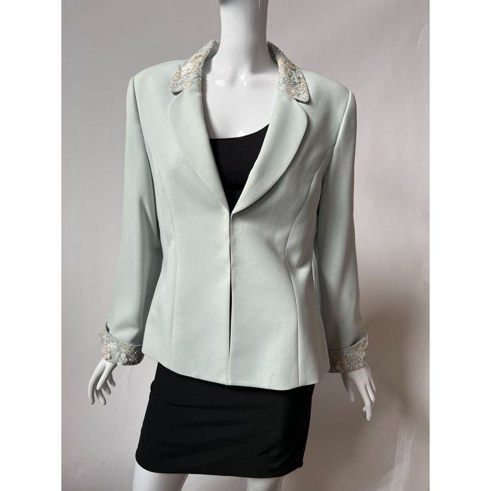 Albert Nipon Albert Nipon Beaded Accents Petite Evening Jacket 12P Light Grailed