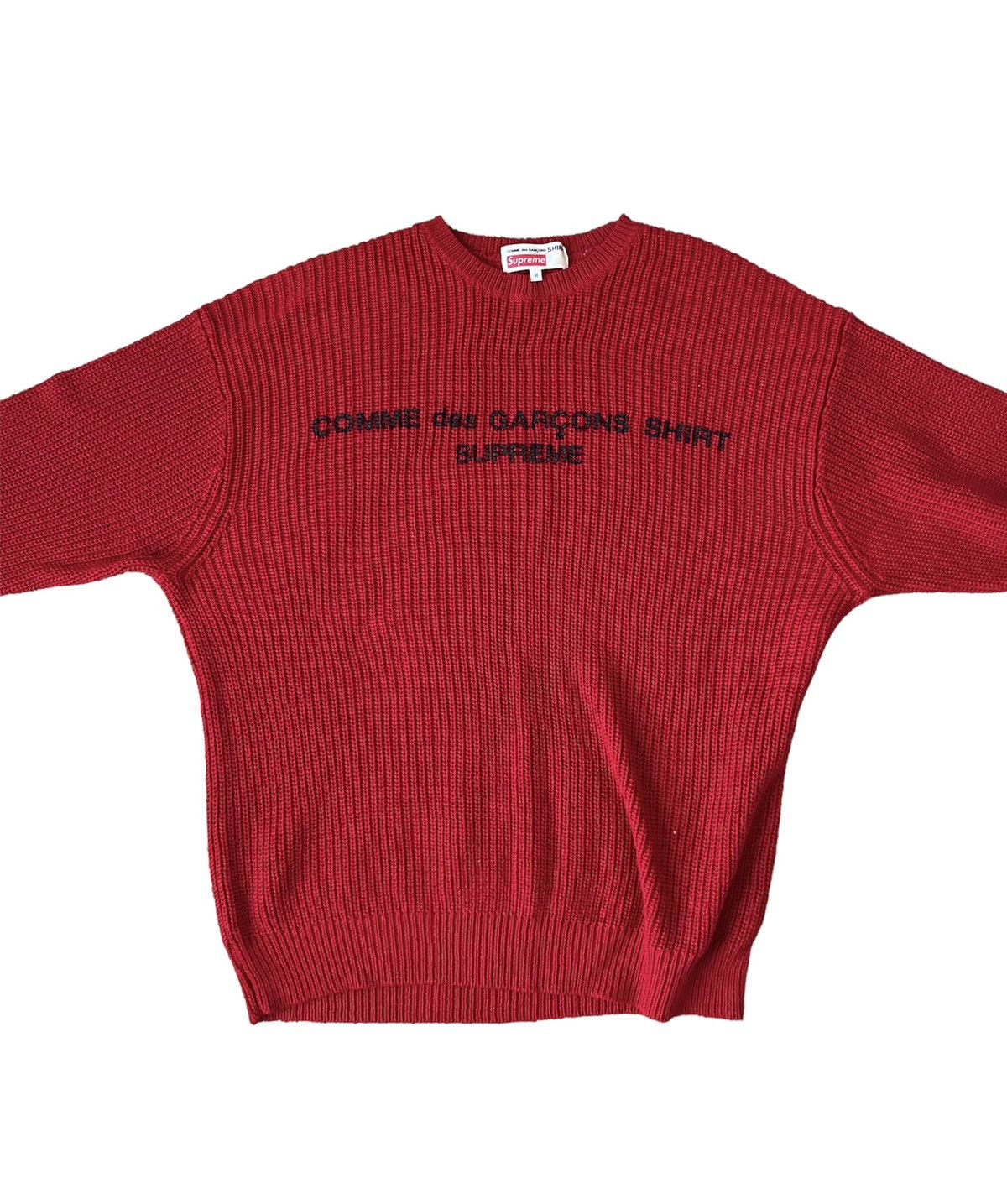 Supreme Supreme CDG Knit Sweater Red 2018 | Grailed