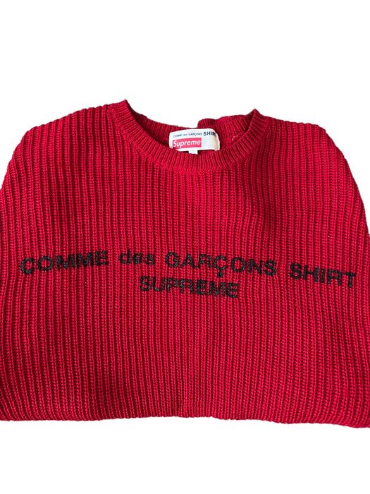 Cdg x supreme knit sweater on sale