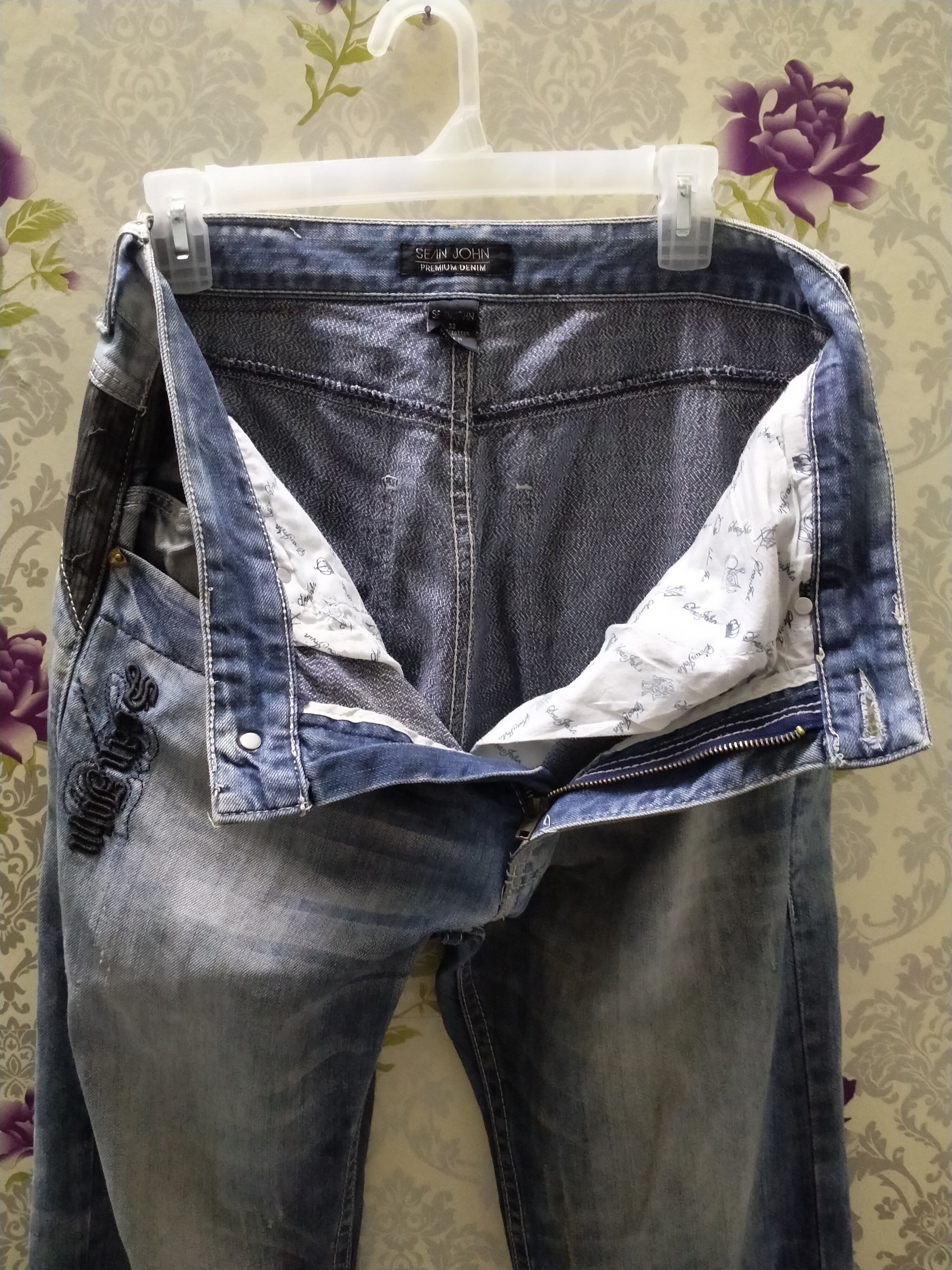 Japanese Brand PRIMIUM DENIM JEANS SEAN JOHN EMBROIDERY LOGO Size US 34 / EU 50 - 5 Thumbnail
