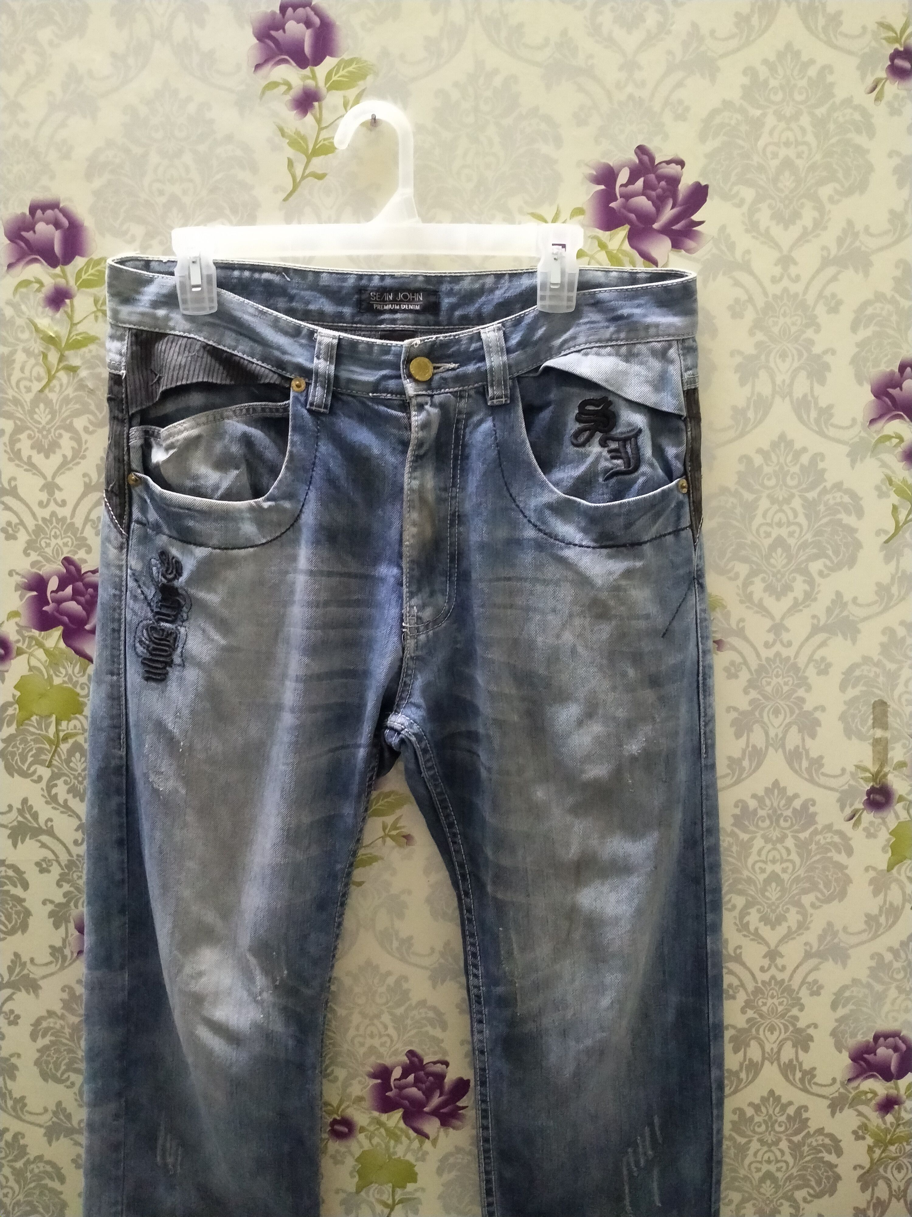 Japanese Brand PRIMIUM DENIM JEANS SEAN JOHN EMBROIDERY LOGO Size US 34 / EU 50 - 8 Thumbnail